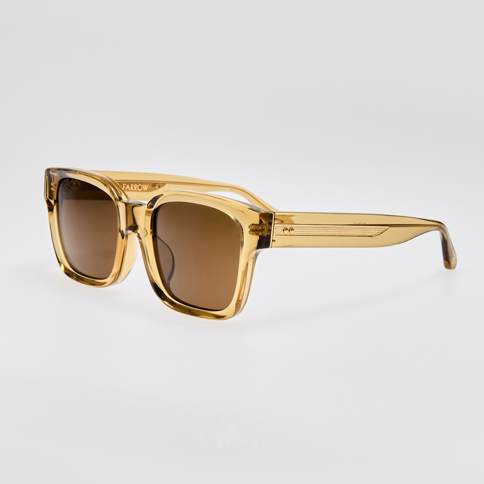 Nathan Sunglasses in 22K Gold and Khaki