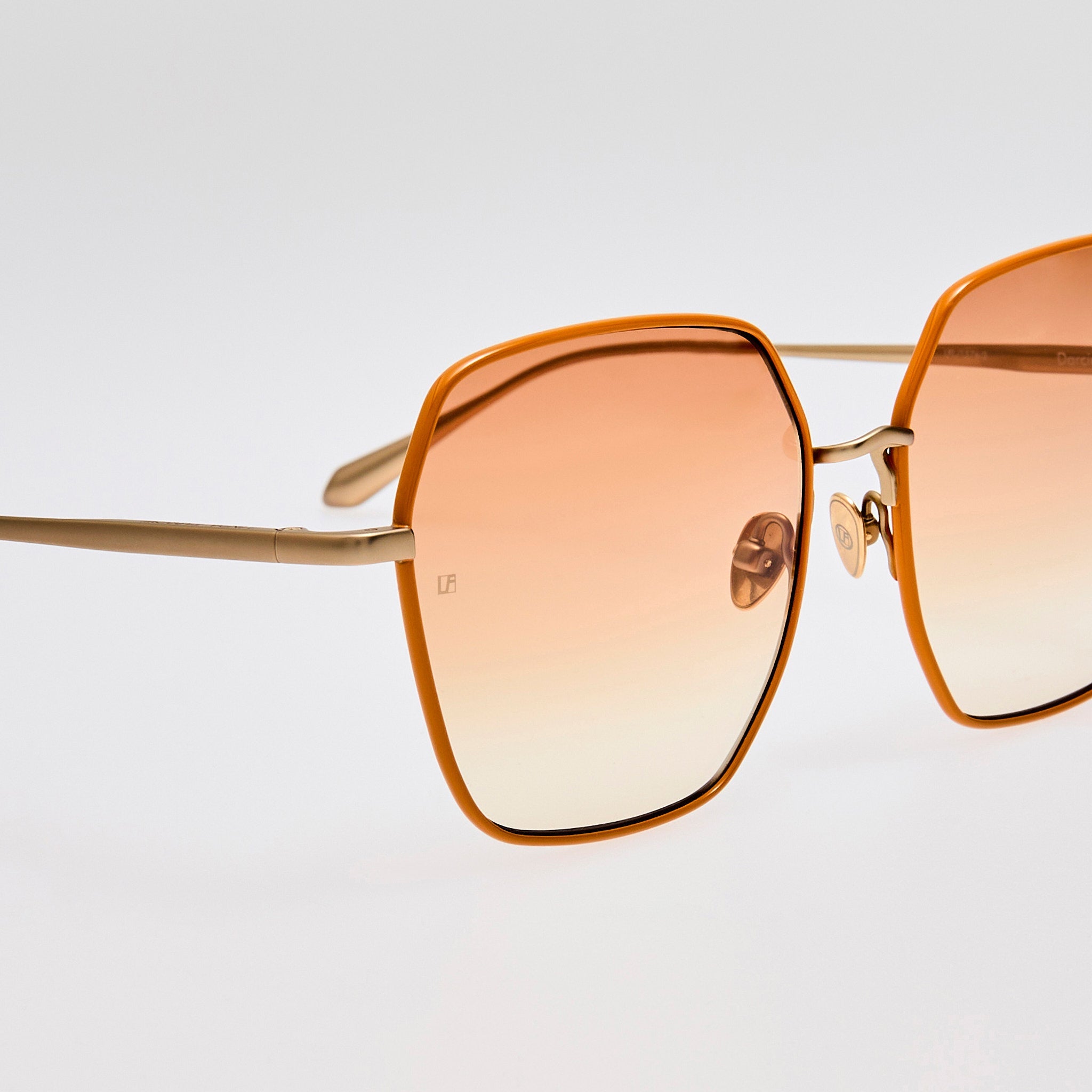 Darcie Sunglasses in 22K Gold and Camel