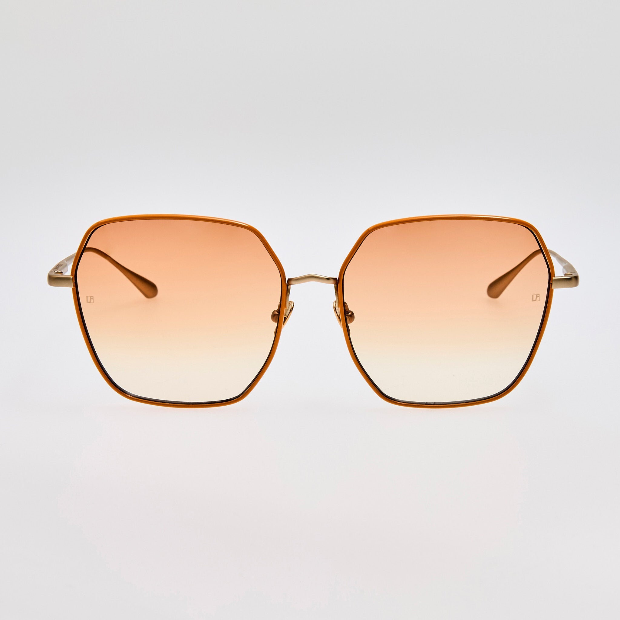 Darcie Sunglasses in 22K Gold and Camel