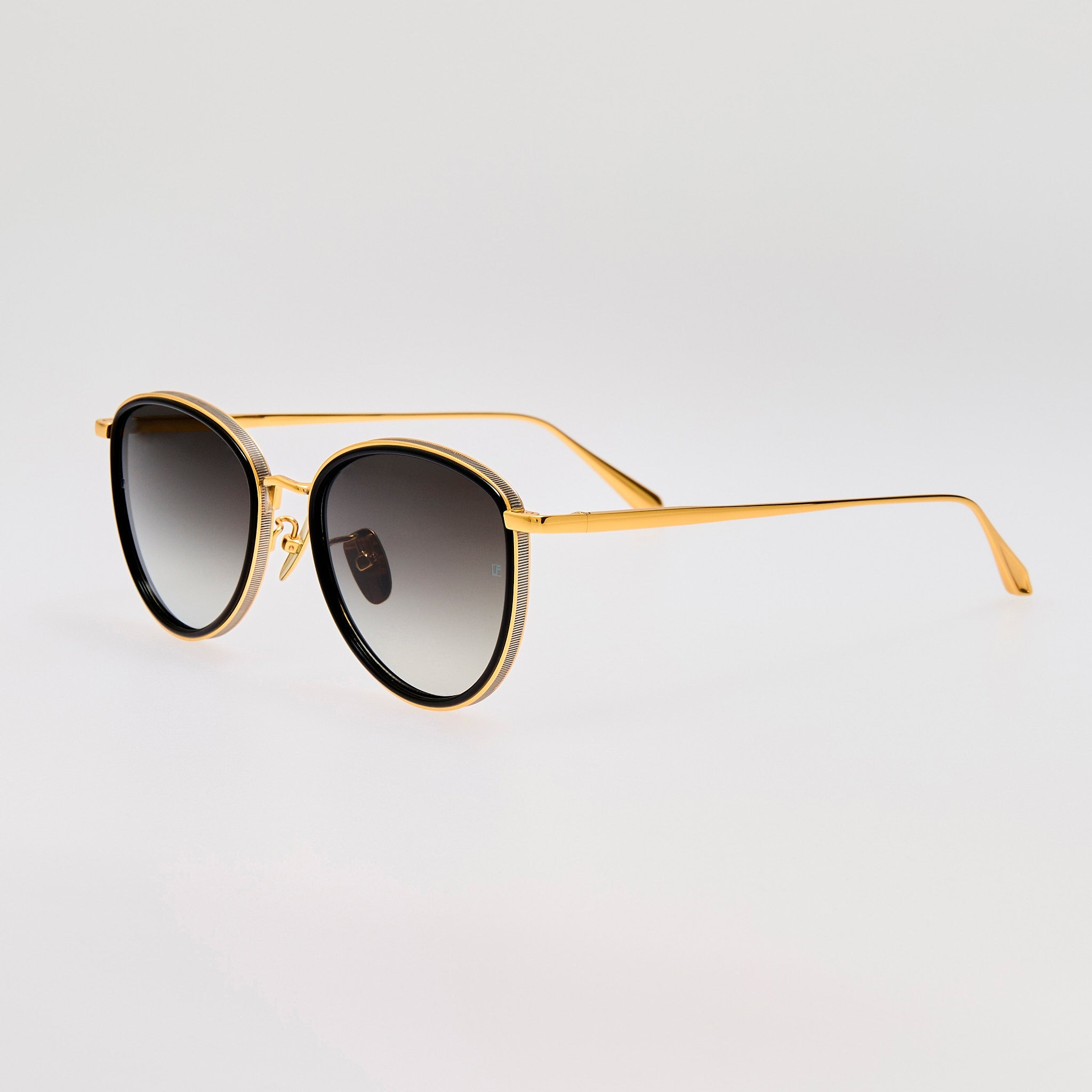 Dahlia Sunglasses in 22K Gold and Grey