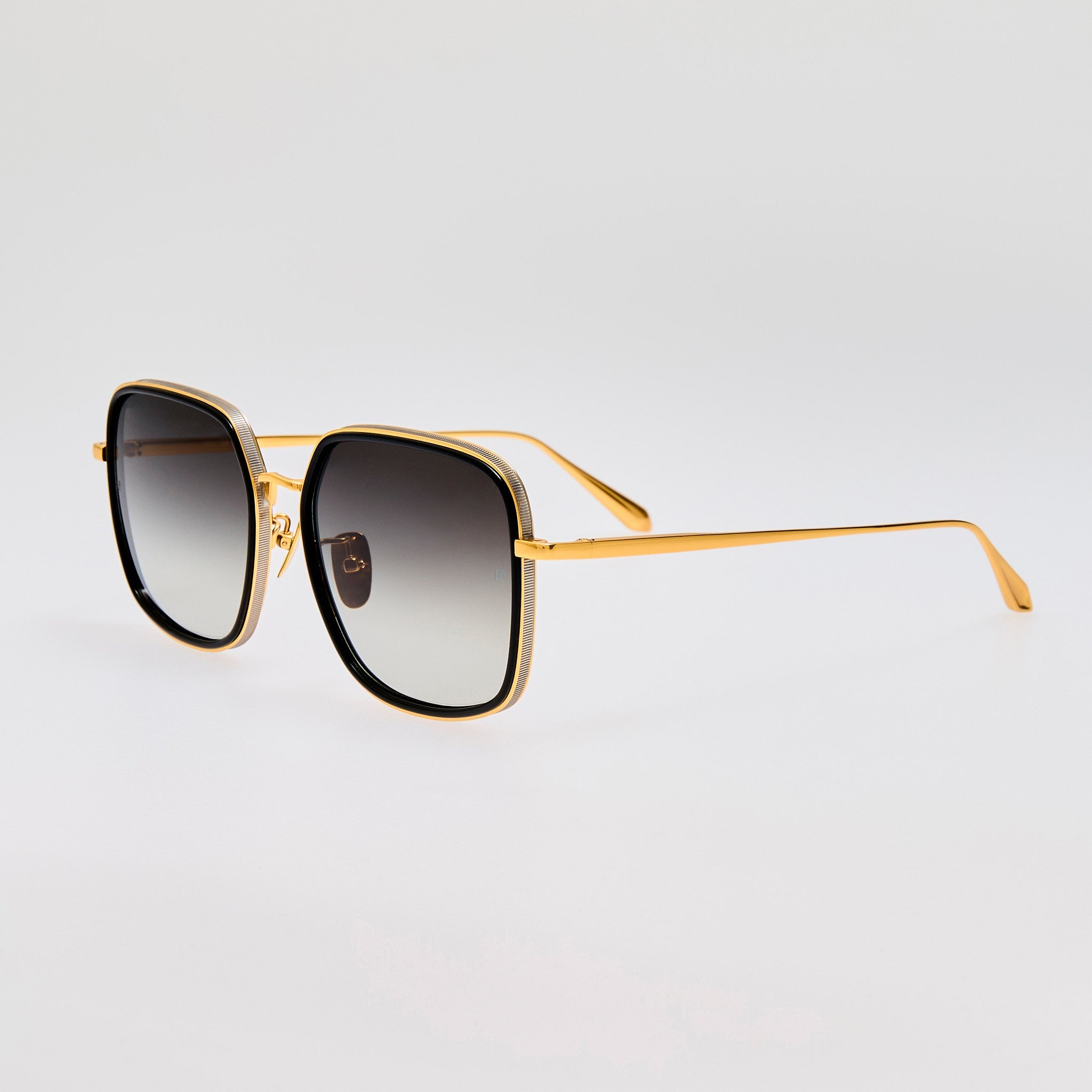 Alicia Sunglasses in 22K Gold and Grey