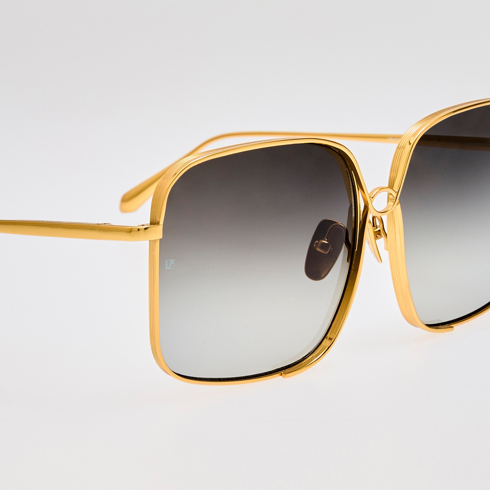 Genevieve Sunglasses in 22K Gold and Grey