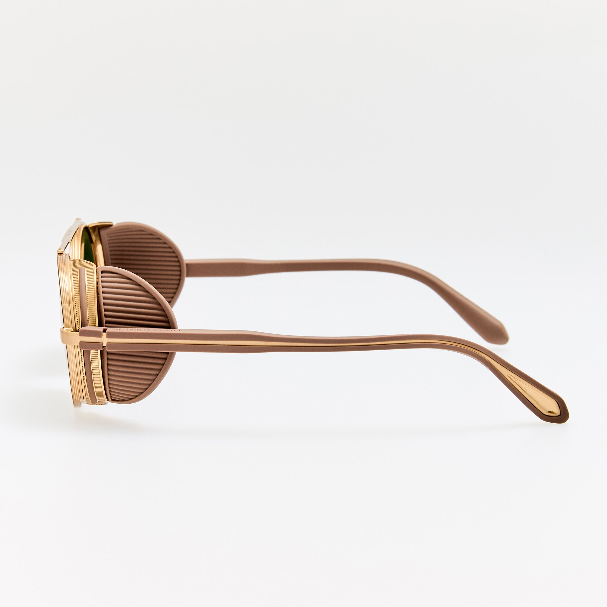 Baret Explorer Sunglasses in Matt Champagne and Green