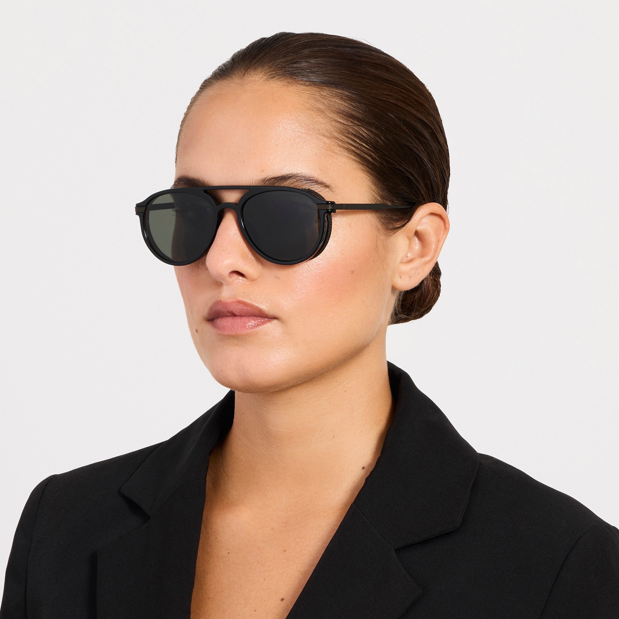 Sutton Sunglasses in Black Nickel and Black