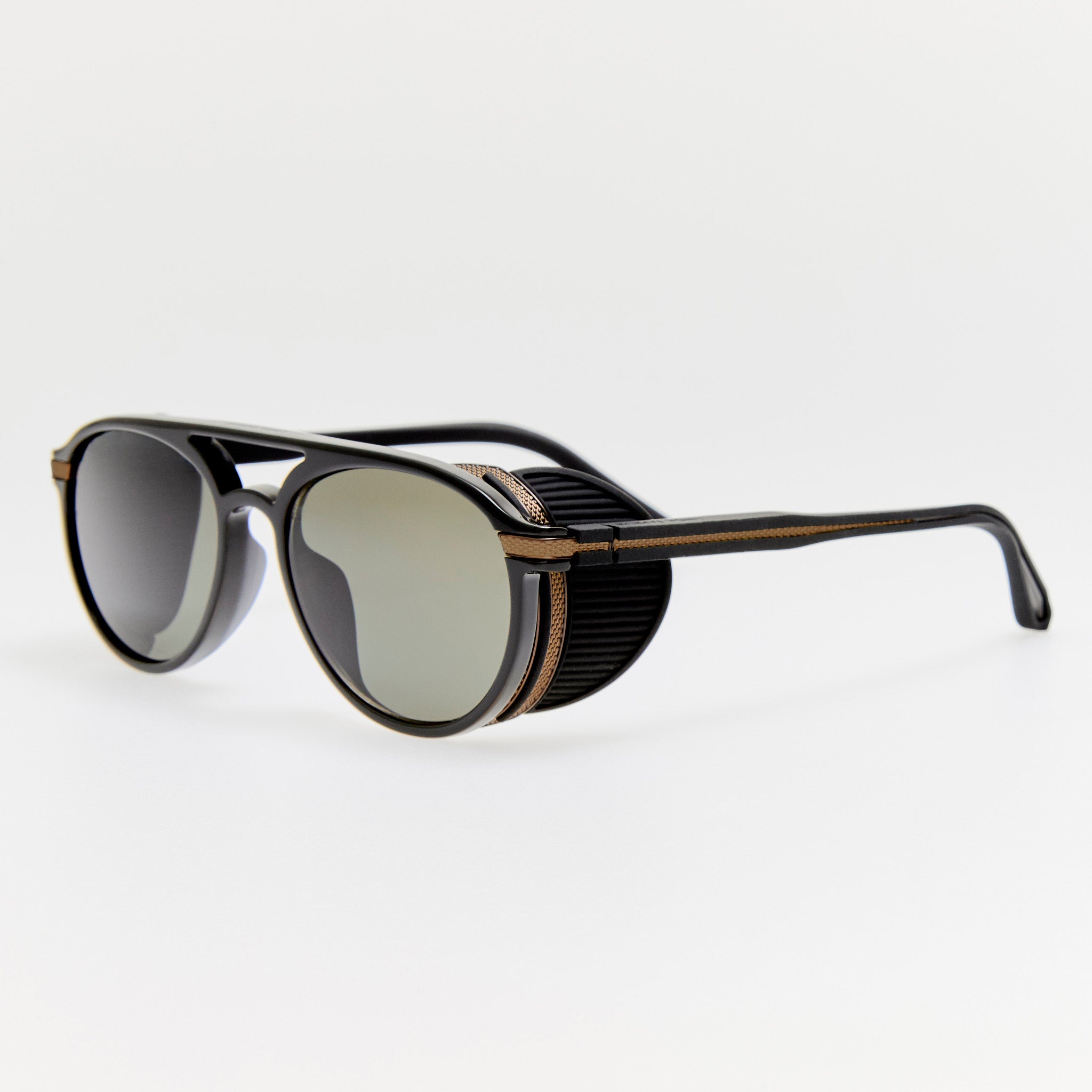 Sutton Sunglasses in Black Nickel and Black