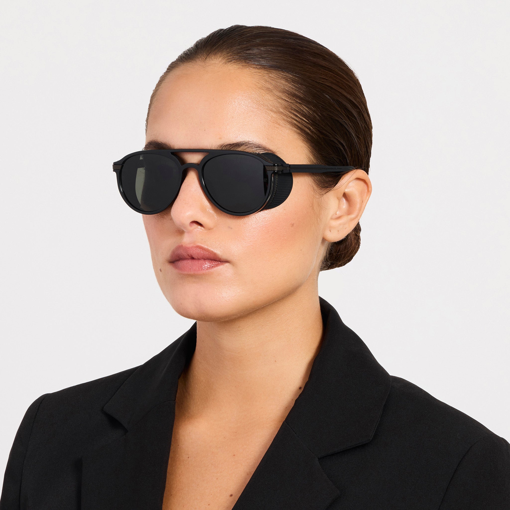 Sutton Sunglasses in Black Nickel and Black