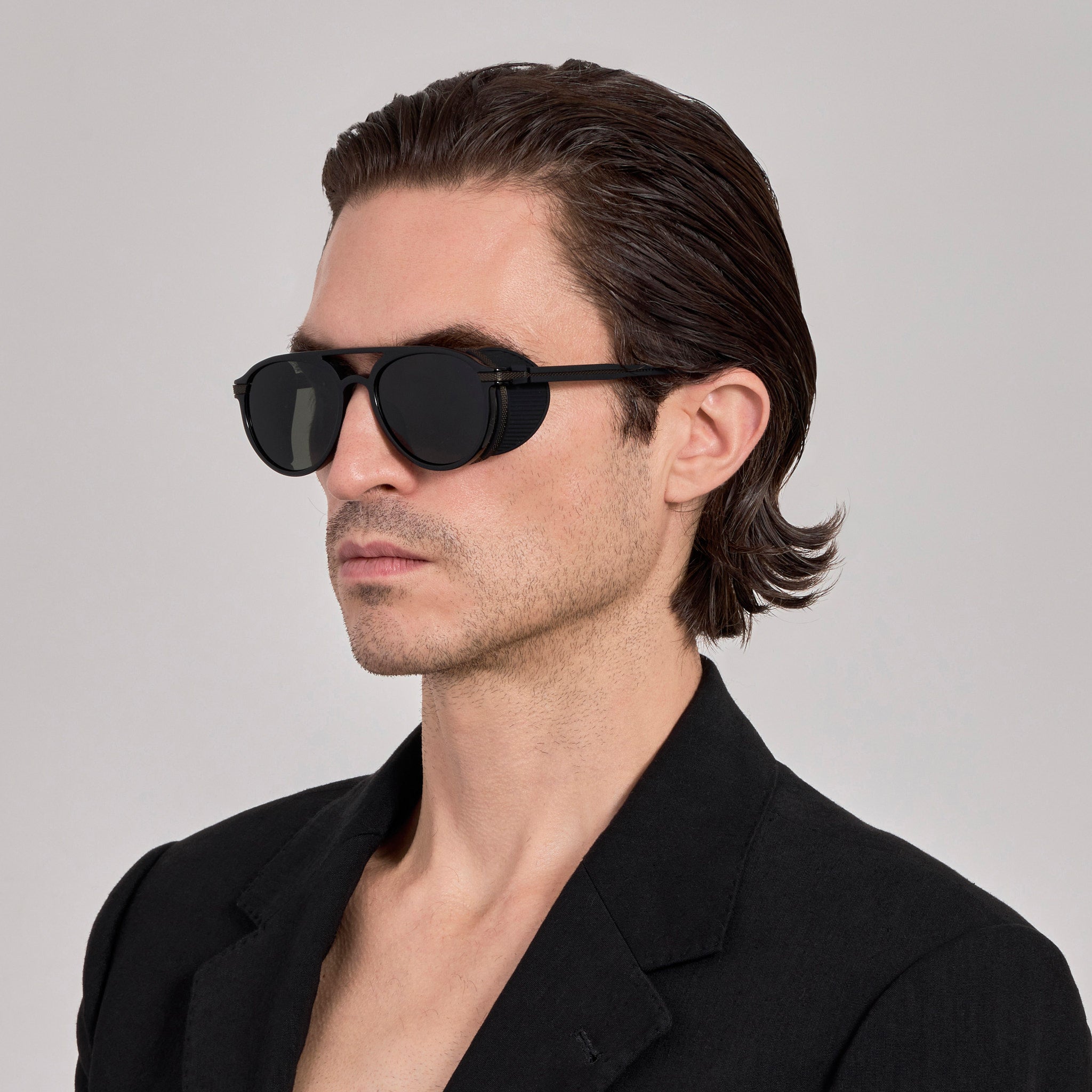 Sutton Sunglasses in Black Nickel and Black