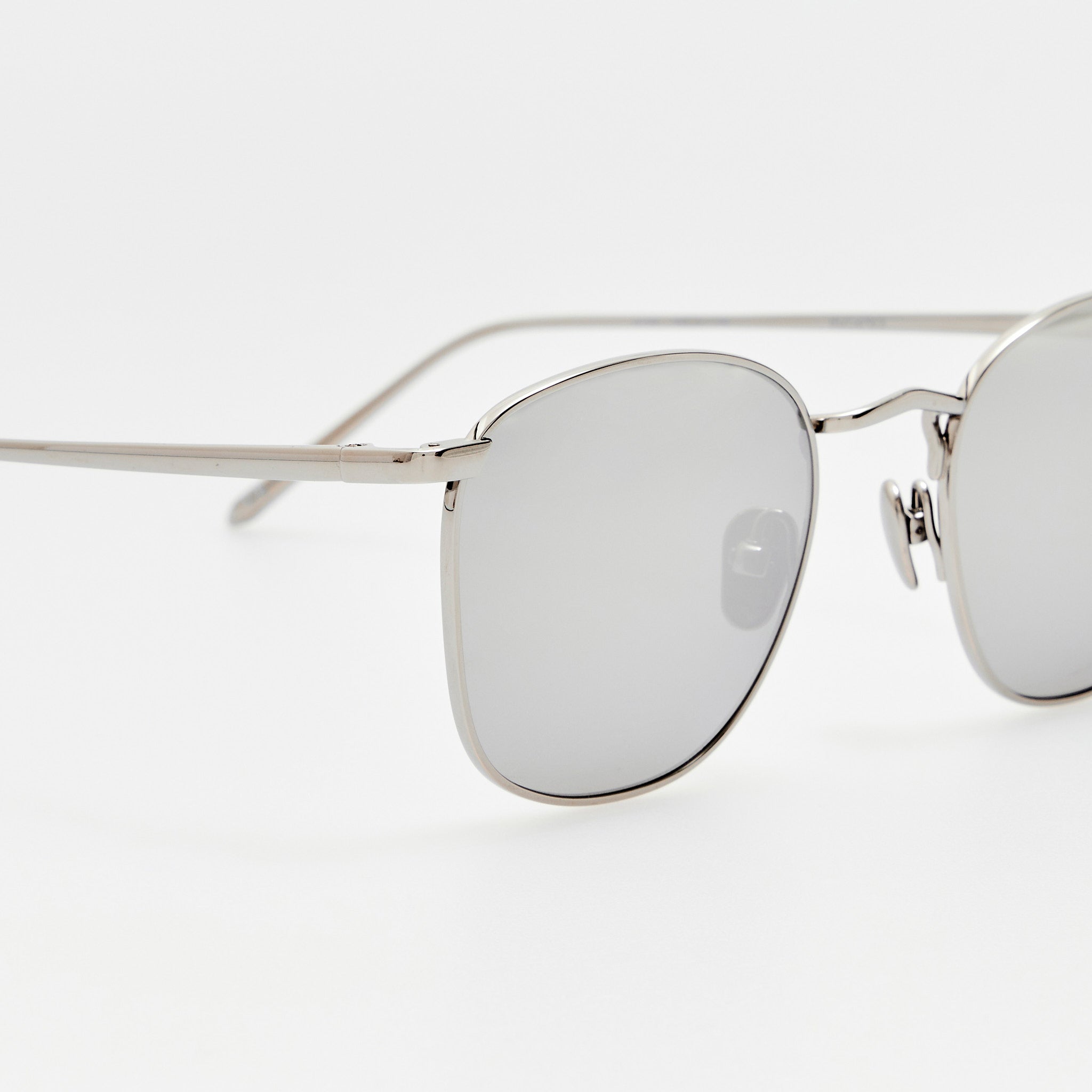 Simon Square Sunglasses in 22K White Gold and Platinum