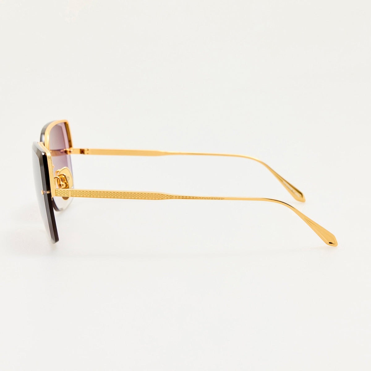 Ada Sunglasses in 22K Gold and Grey - LINDA FARROW-Sunglasses-