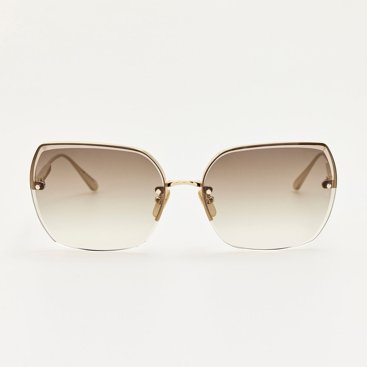 Ada Sunglasses in 22K Gold and Mocha - LINDA FARROW-Sunglasses-