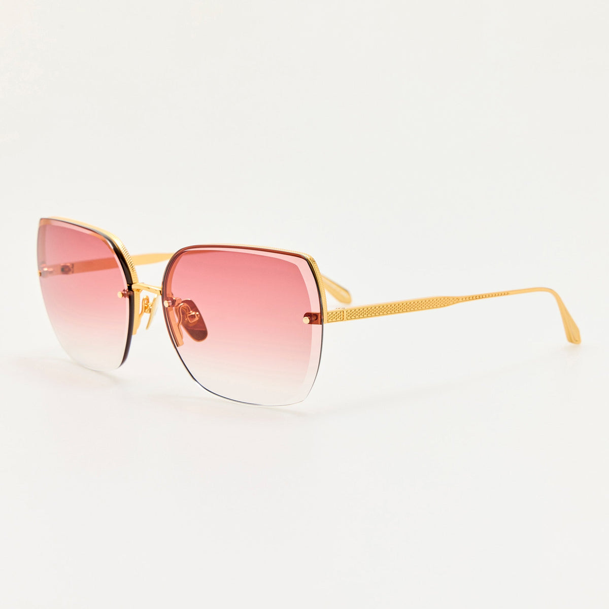 Ada Sunglasses in 22K Gold and Red - LINDA FARROW-Sunglasses-