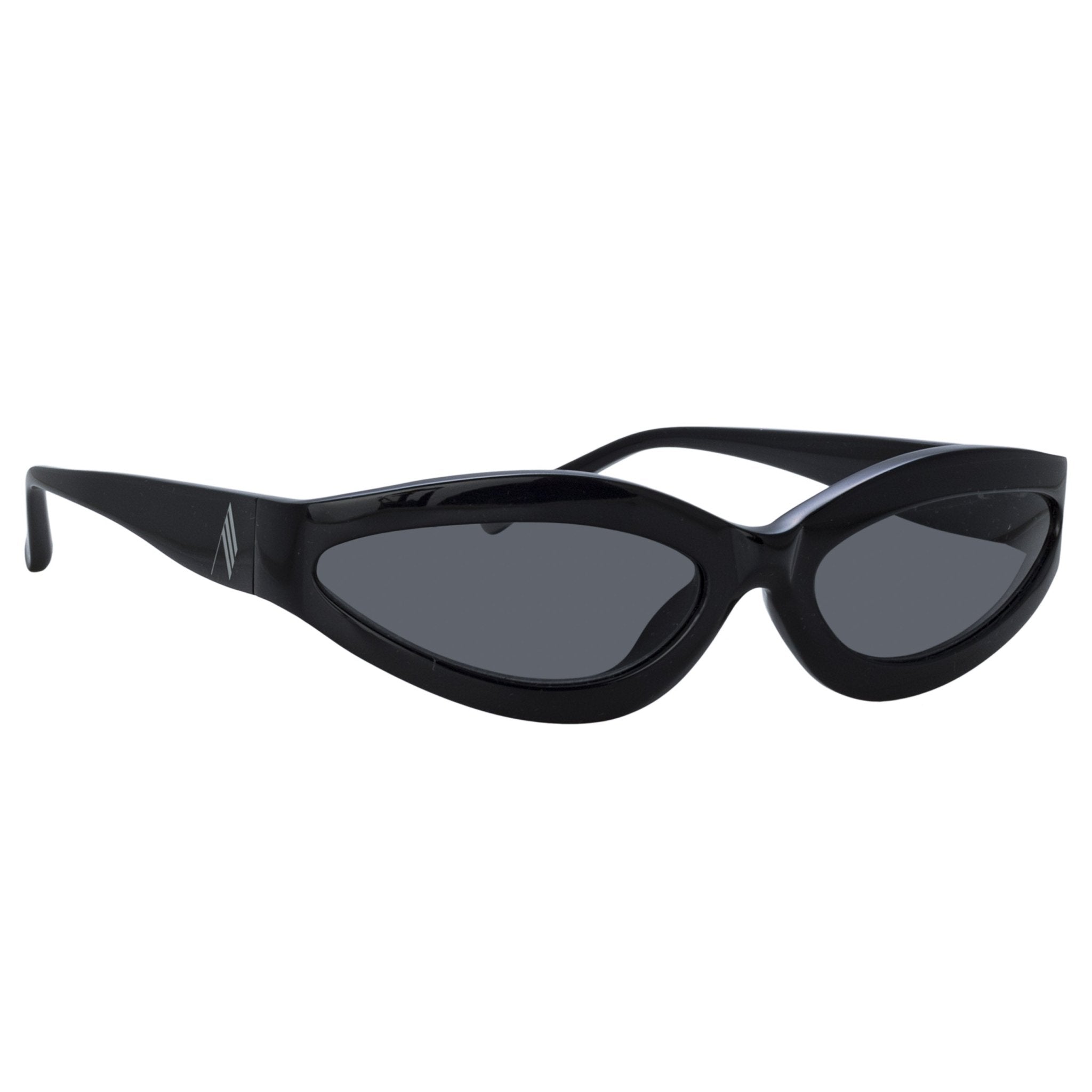 Agnes Wrap Sunglasses in Black - LINDA FARROW - Sunglasses - 