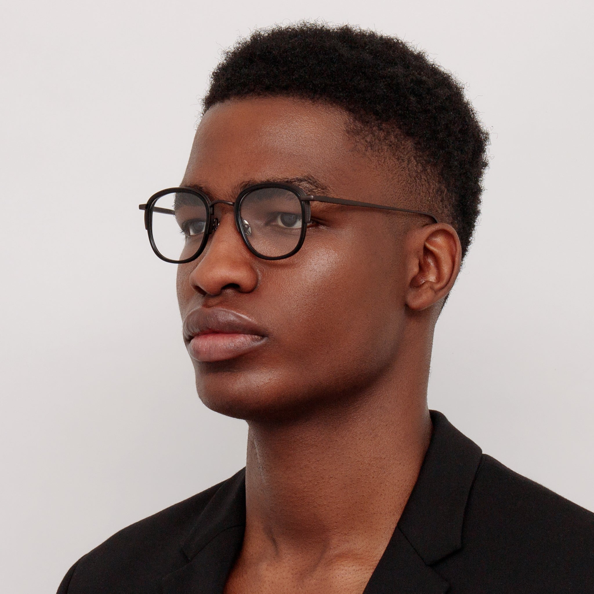 Aldrin Optical in Black Matt Nickel - LINDA FARROW - Optical Frame - 