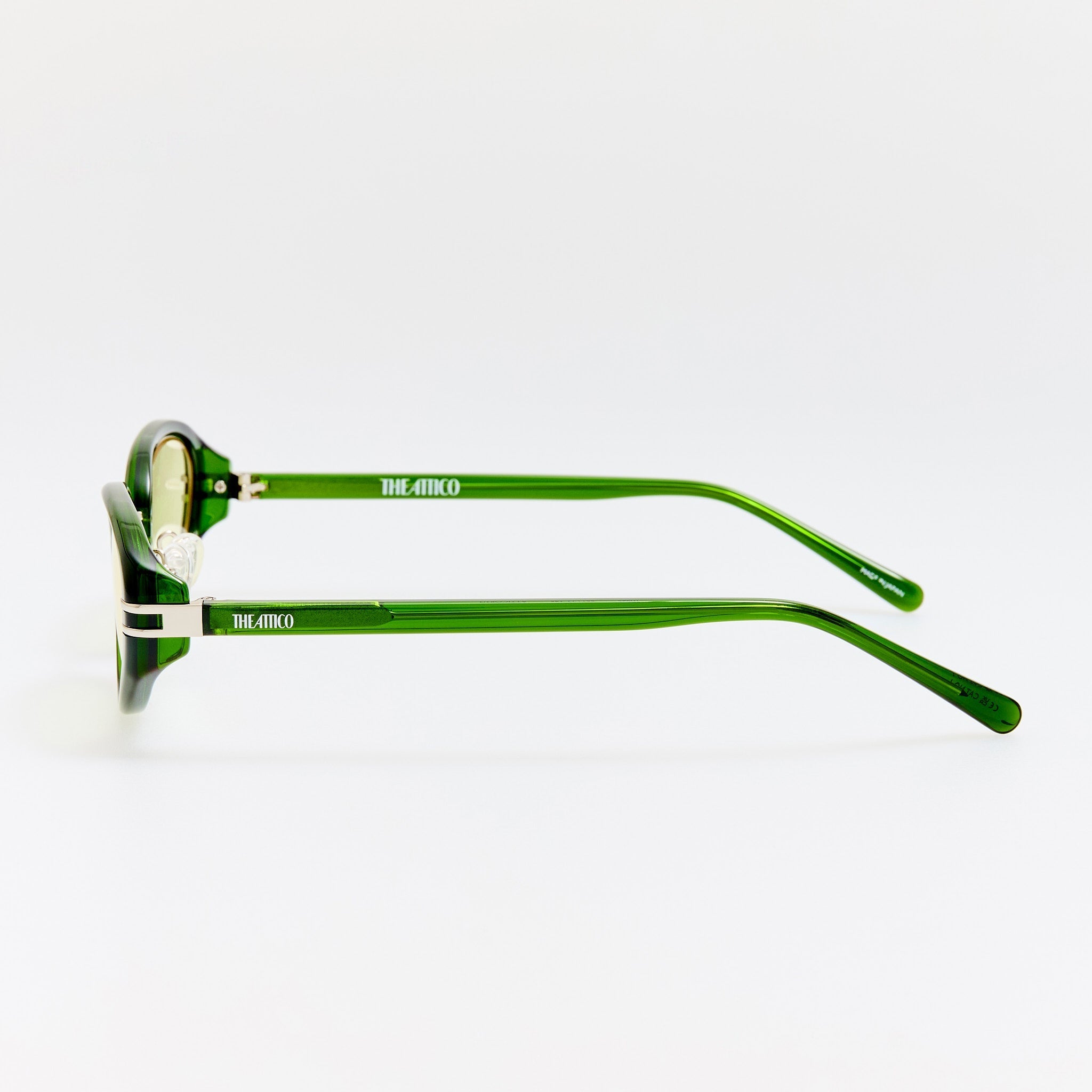 Ambra Oval Sunglasses in Green - LINDA FARROW - Sunglasses - 