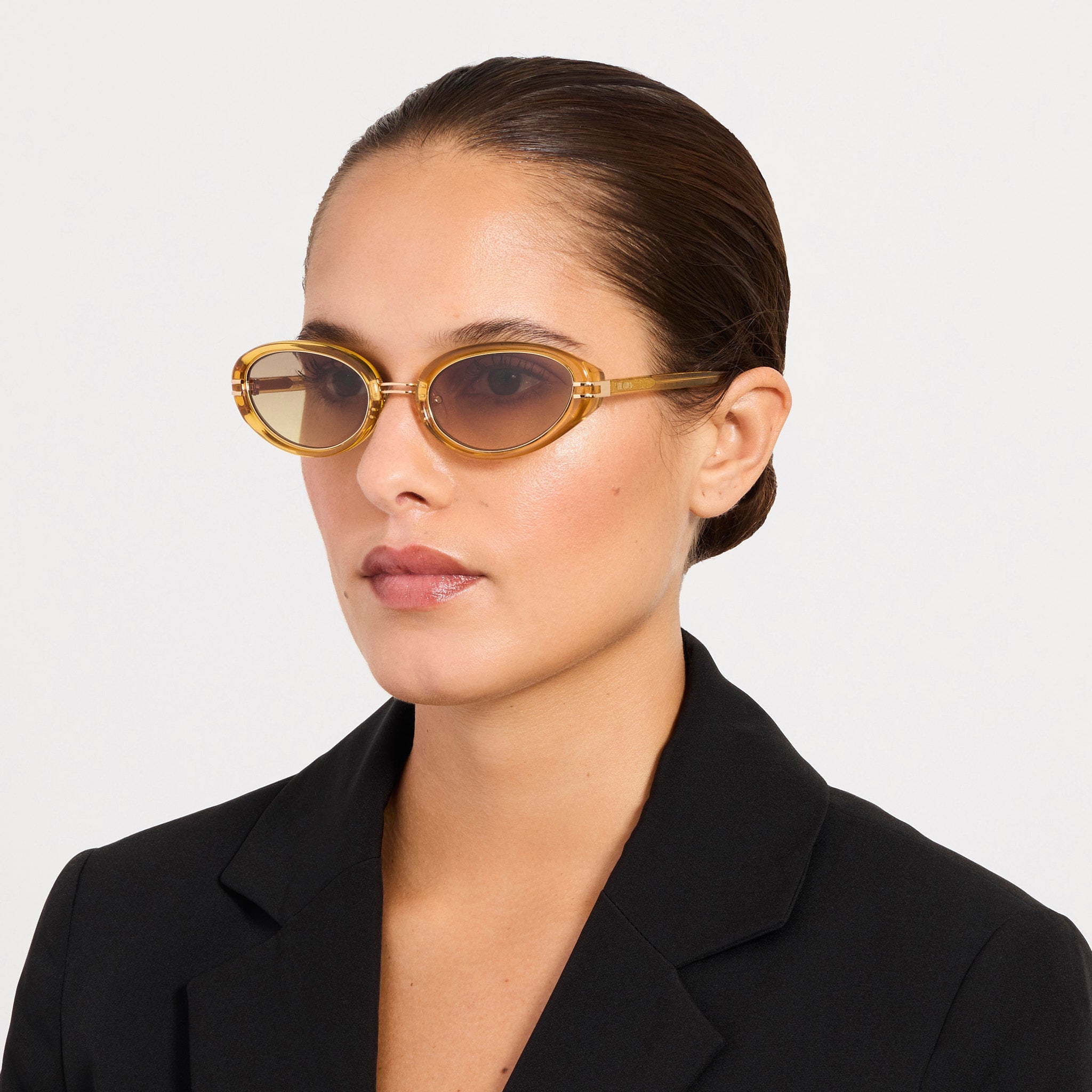 Ambra Oval Sunglasses in Tortoiseshell - LINDA FARROW-Sunglasses-