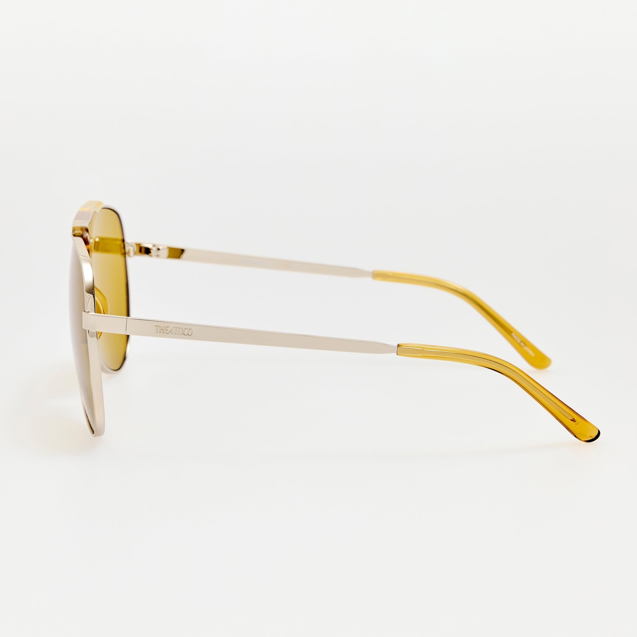 Amelia Sunglasses in Silver and Yellow - LINDA FARROW-Sunglasses-