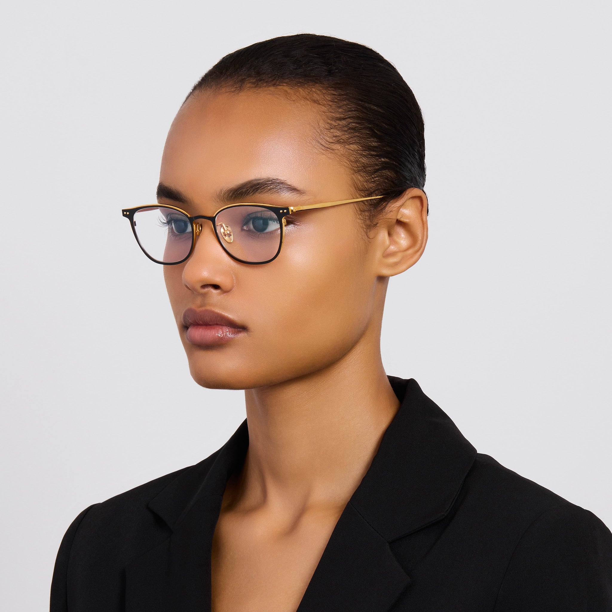 Anderson Optical in Satin Black - LINDA FARROW - Optical Frame - 