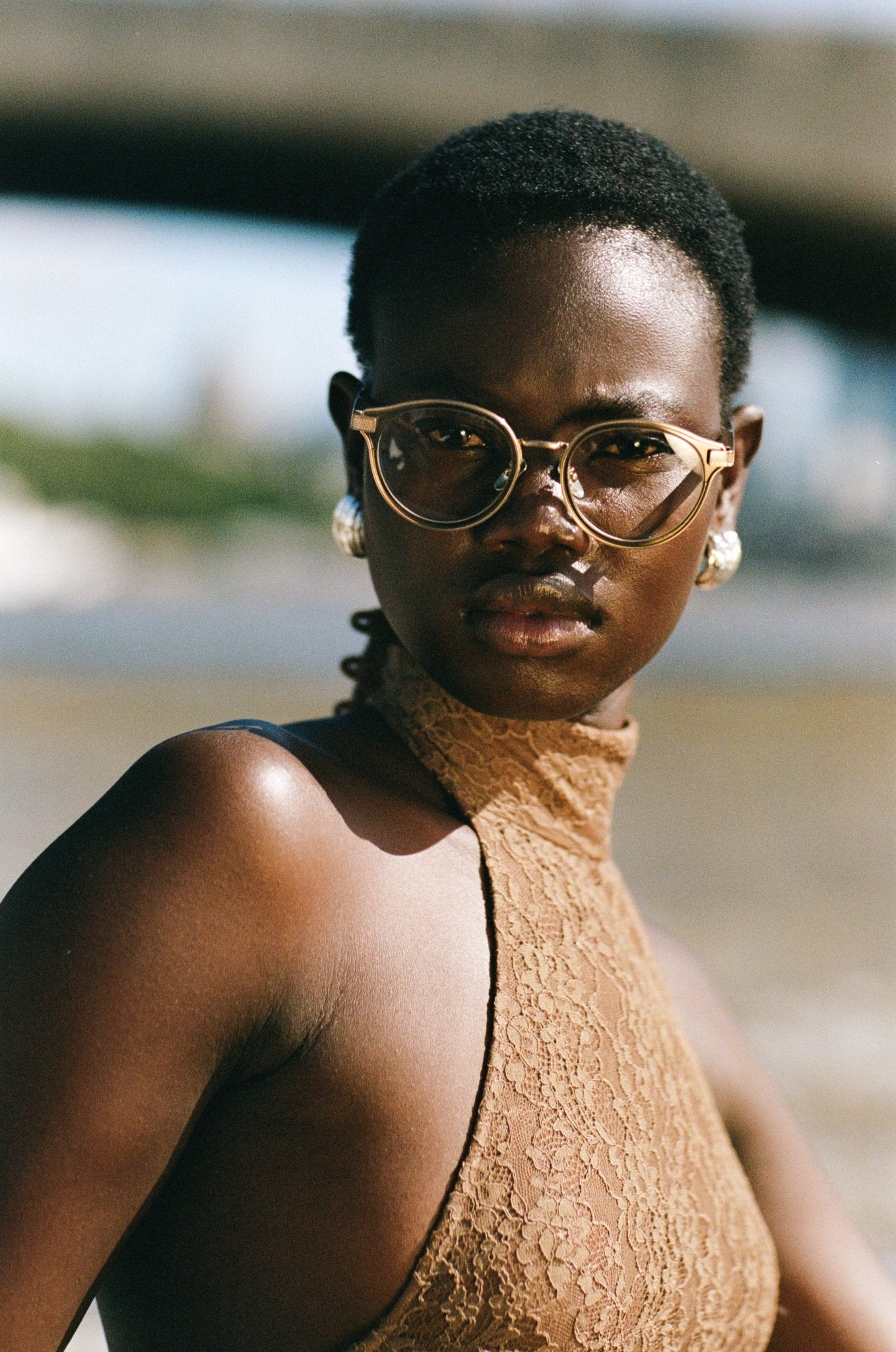 Anthony Oval Optical Frame in Matt Champagne - LINDA FARROW-Optical Frame-