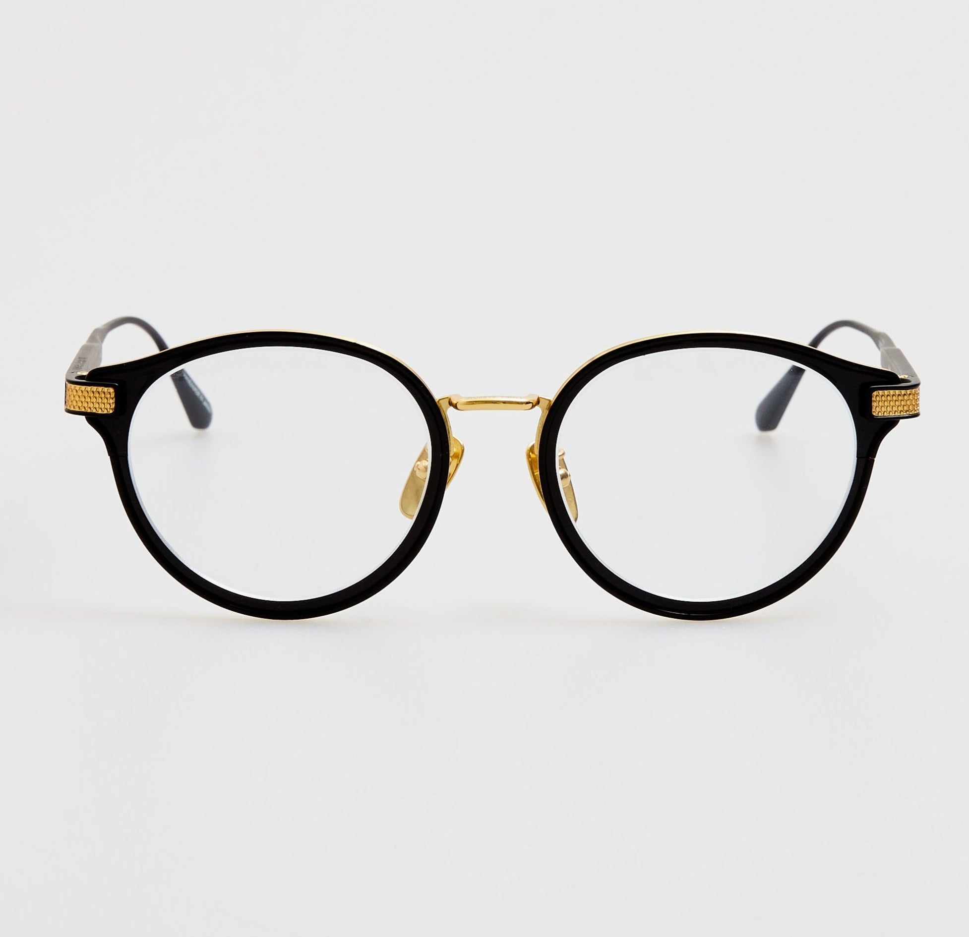 Anthony Oval Optical Frame in Matt Nickel and 22K Yellow Gold - LINDA FARROW - Optical Frame - 