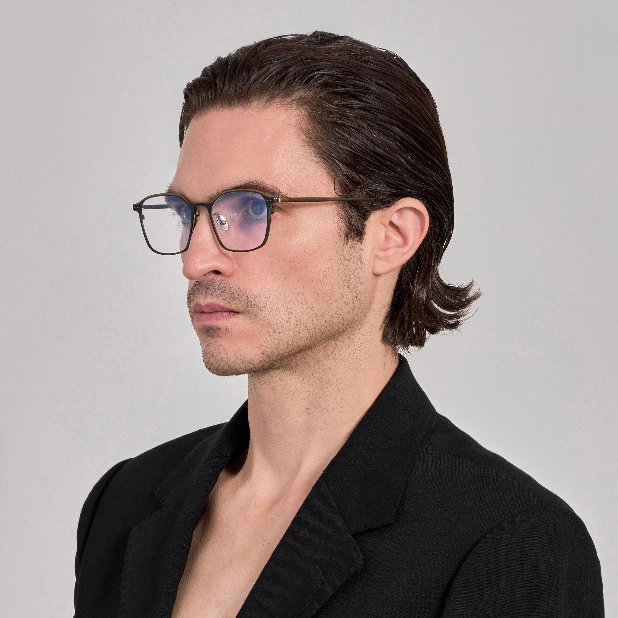 Avery Optical in Black and Antique Gold - LINDA FARROW - Optical Frame - 