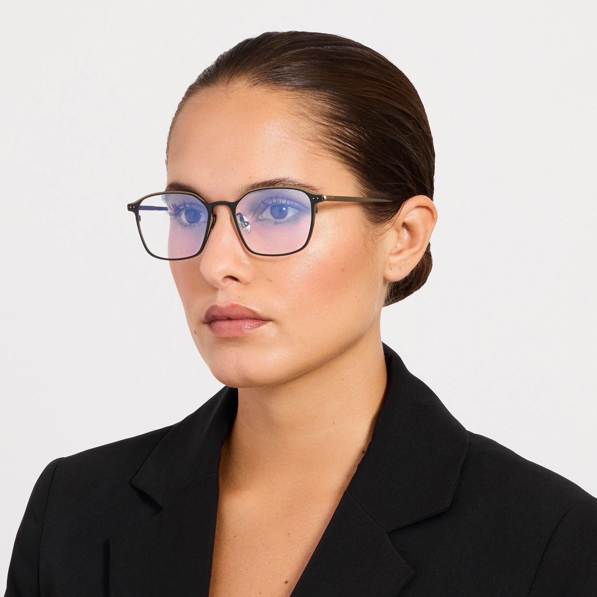 Avery Optical in Black and Antique Gold - LINDA FARROW - Optical Frame - 