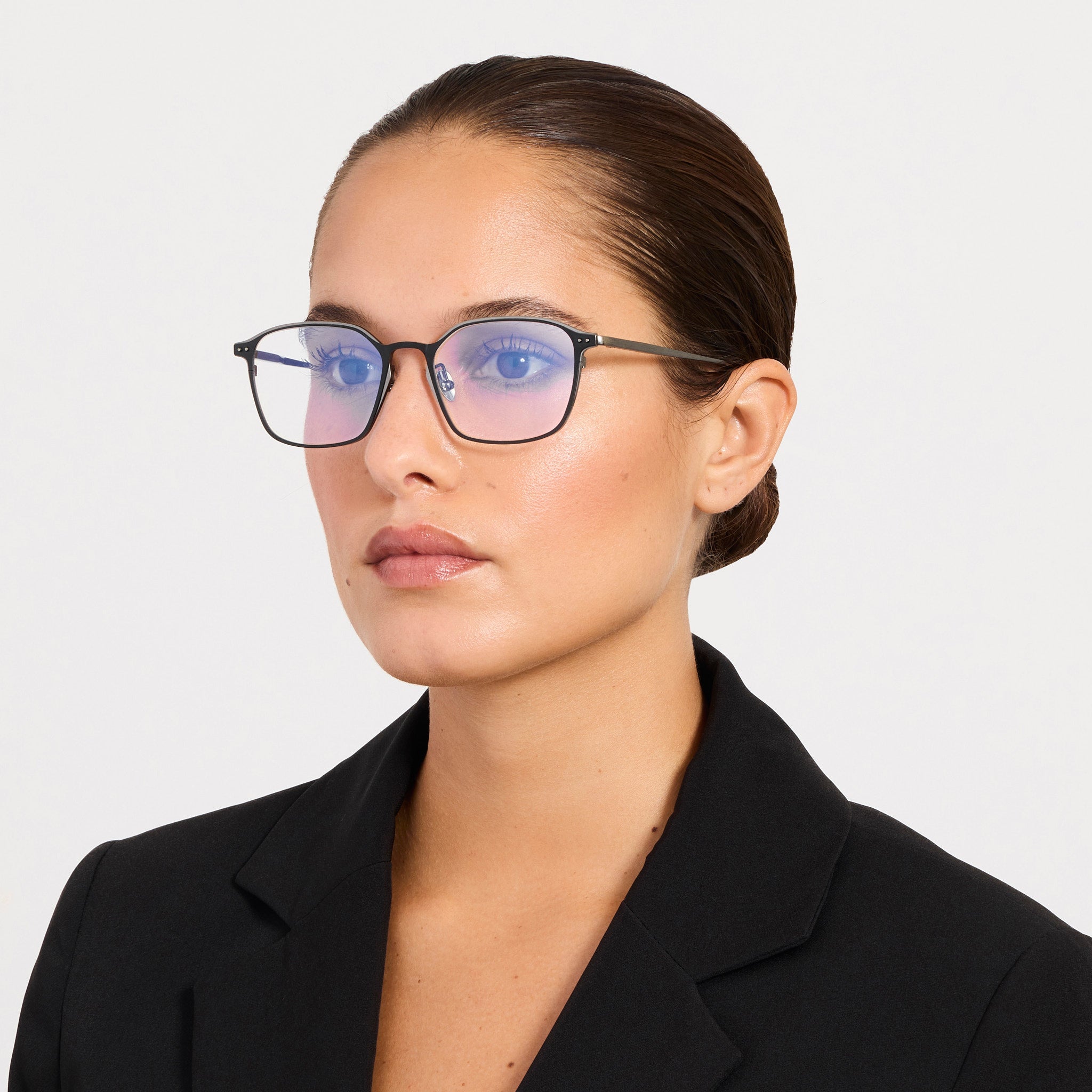 Avery Optical in Black and Antique White Gold - LINDA FARROW - Optical Frame - 