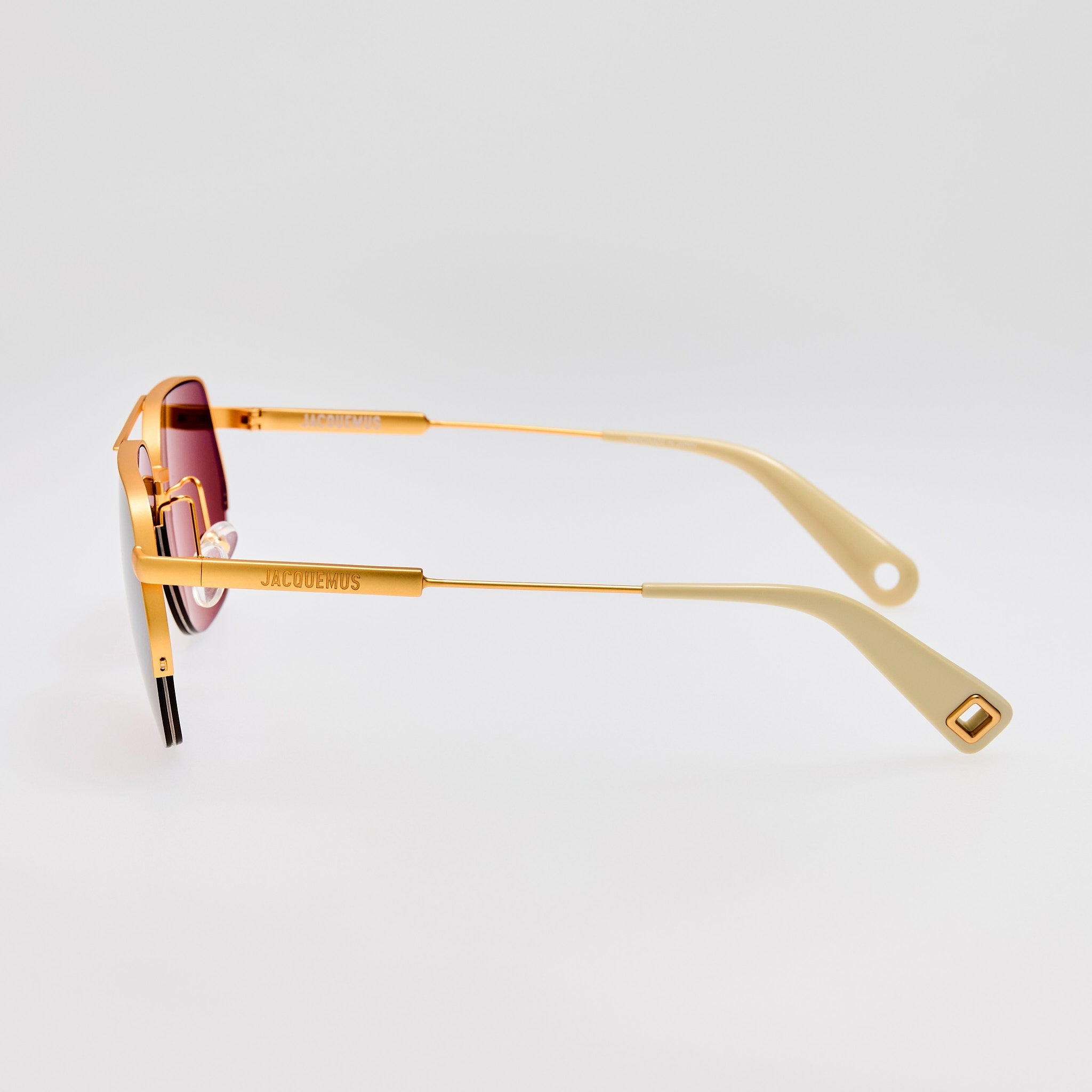 Aviador Sunglasses in Matt Gold - LINDA FARROW - Sunglasses - 