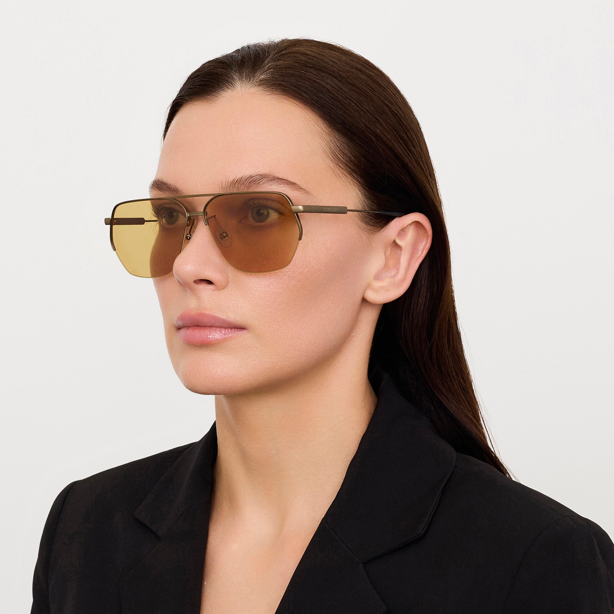 Aviador Sunglasses in Matt Putty - LINDA FARROW - Sunglasses - 