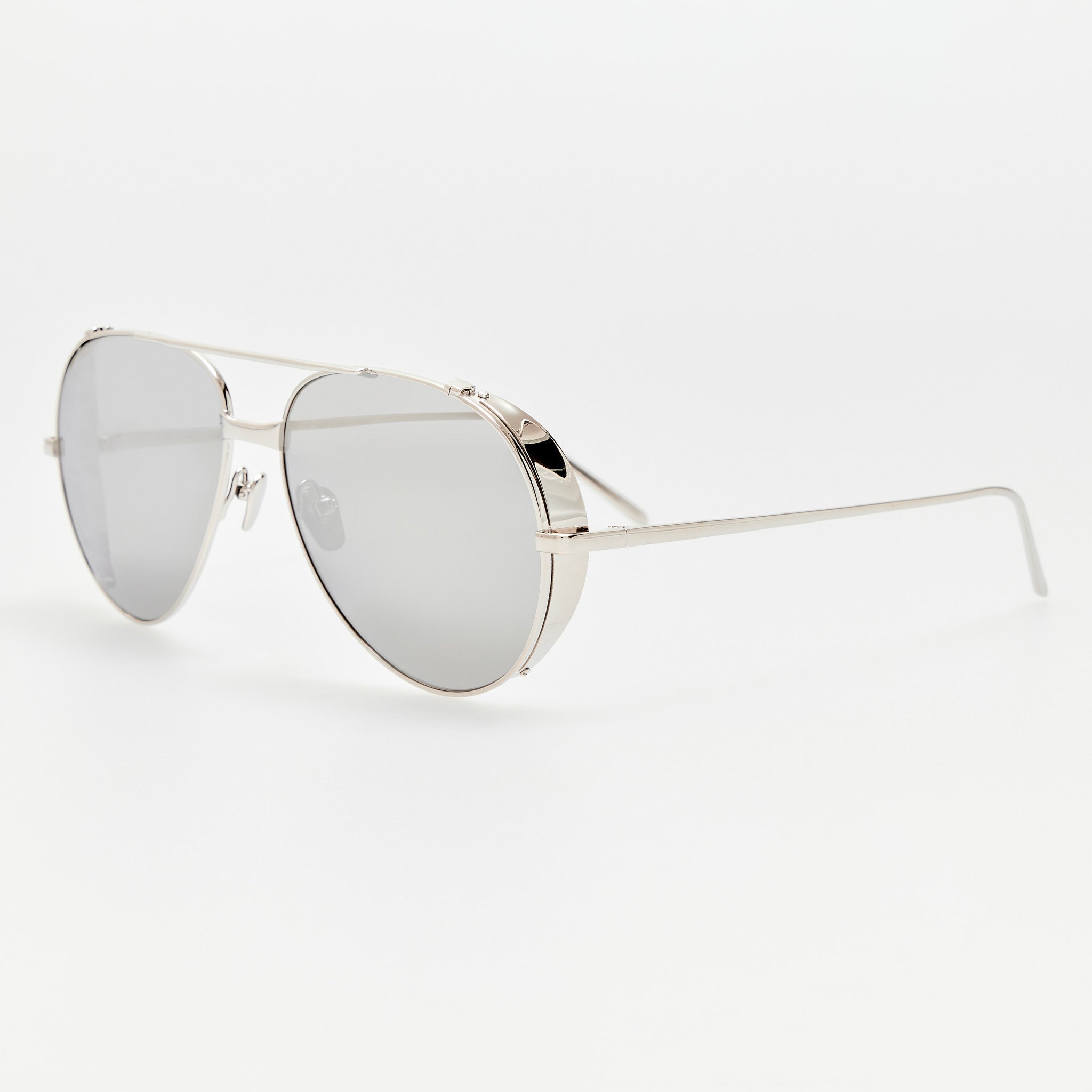 Aviator Sunglasses in 22K White Gold and Platinum - LINDA FARROW - Sunglasses - 