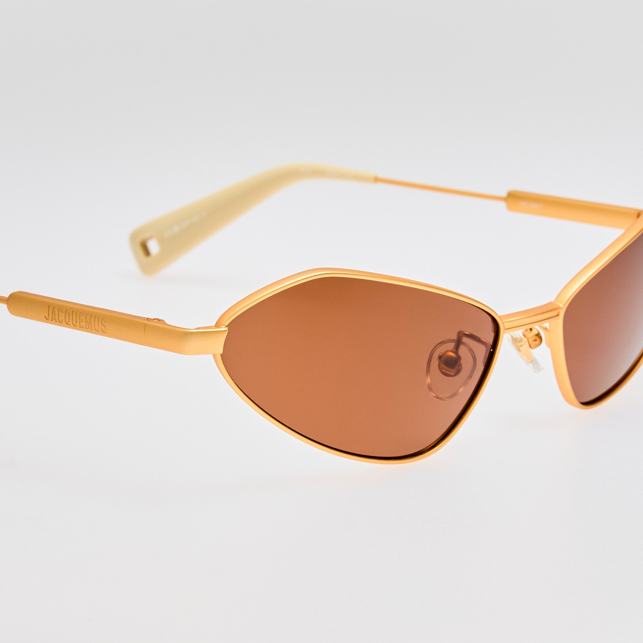 Bambino Angular Metal Sunglasses in Matt Gold - LINDA FARROW - Sunglasses - 