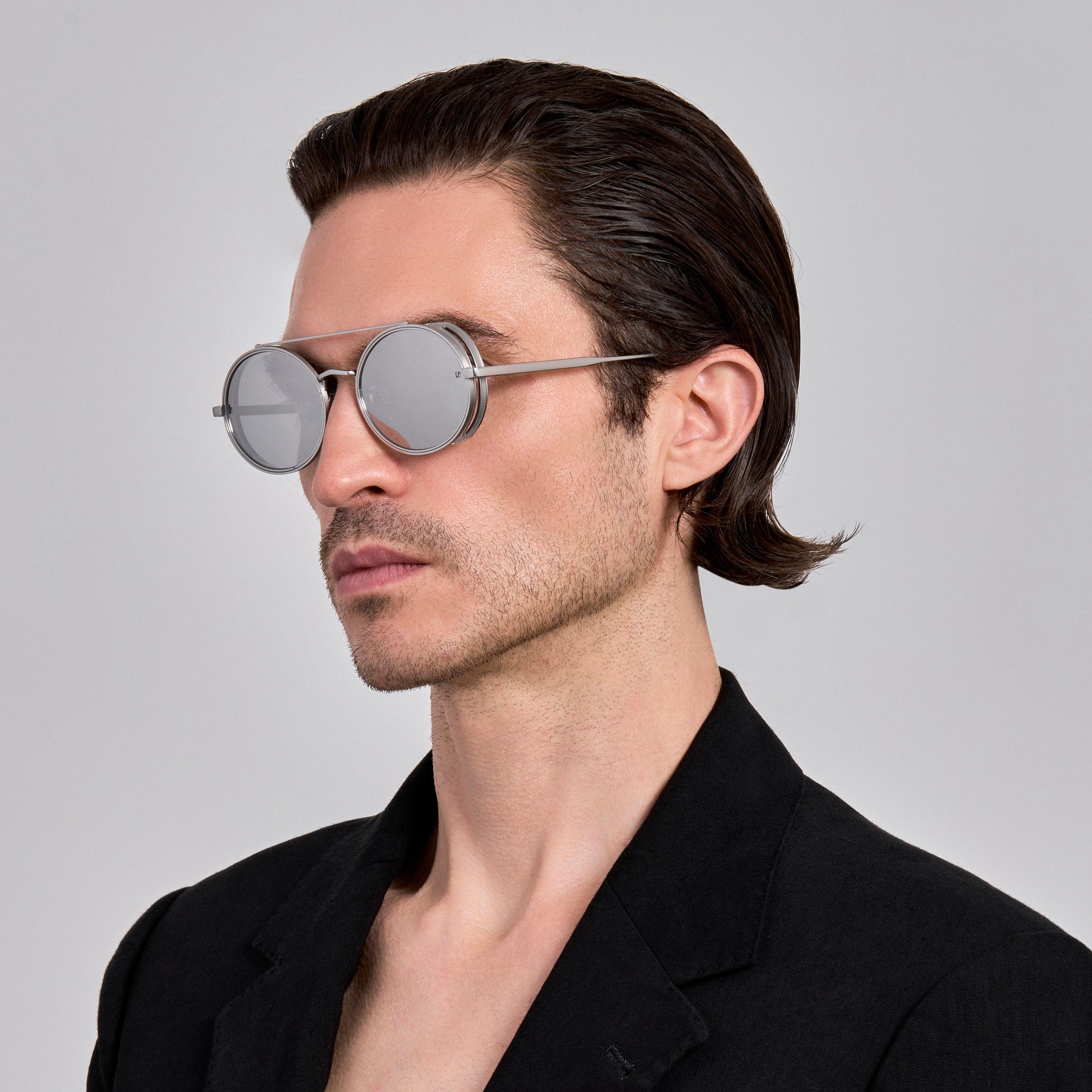 Baret Explorer Sunglasses in 22K White Gold and Platinum - LINDA FARROW - Sunglasses - 