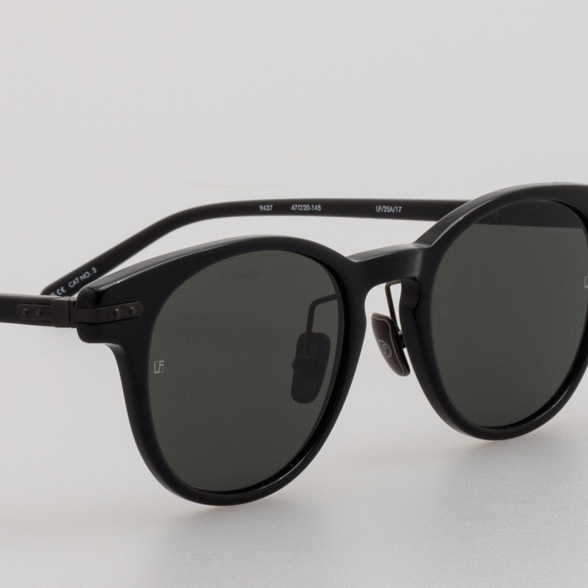 Bay Sunglasses in Black and Matt Nickel - LINDA FARROW - Sunglasses - 