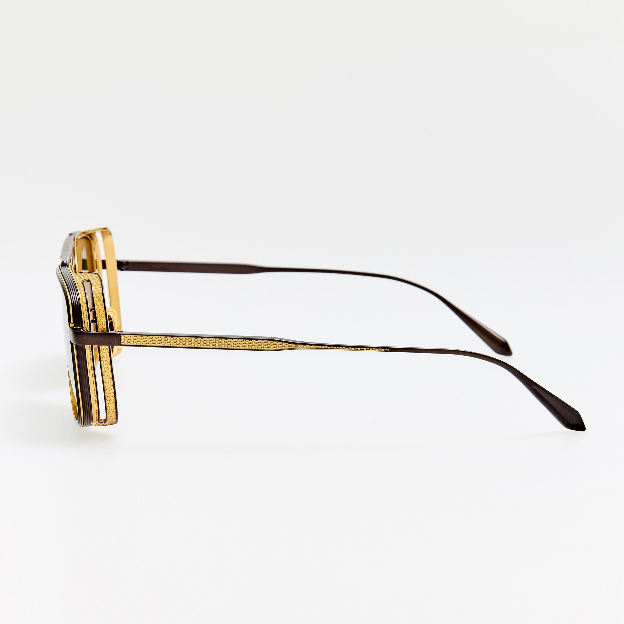 Boyd Explorer Sunglasses in Matt Nickel and 22K Gold - LINDA FARROW - Sunglasses - 