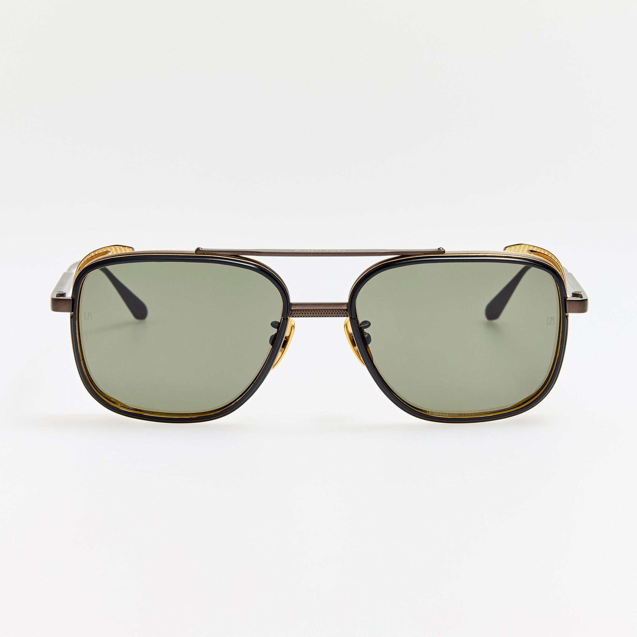 Boyd Explorer Sunglasses in Matt Nickel and 22K Gold - LINDA FARROW - Sunglasses - 