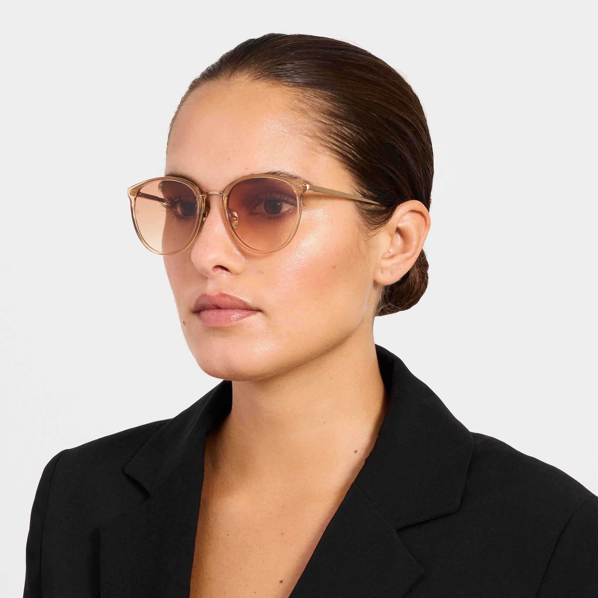 Calthorpe Sunglasses in Matt Champagne and Caramel - LINDA FARROW - Sunglasses - 