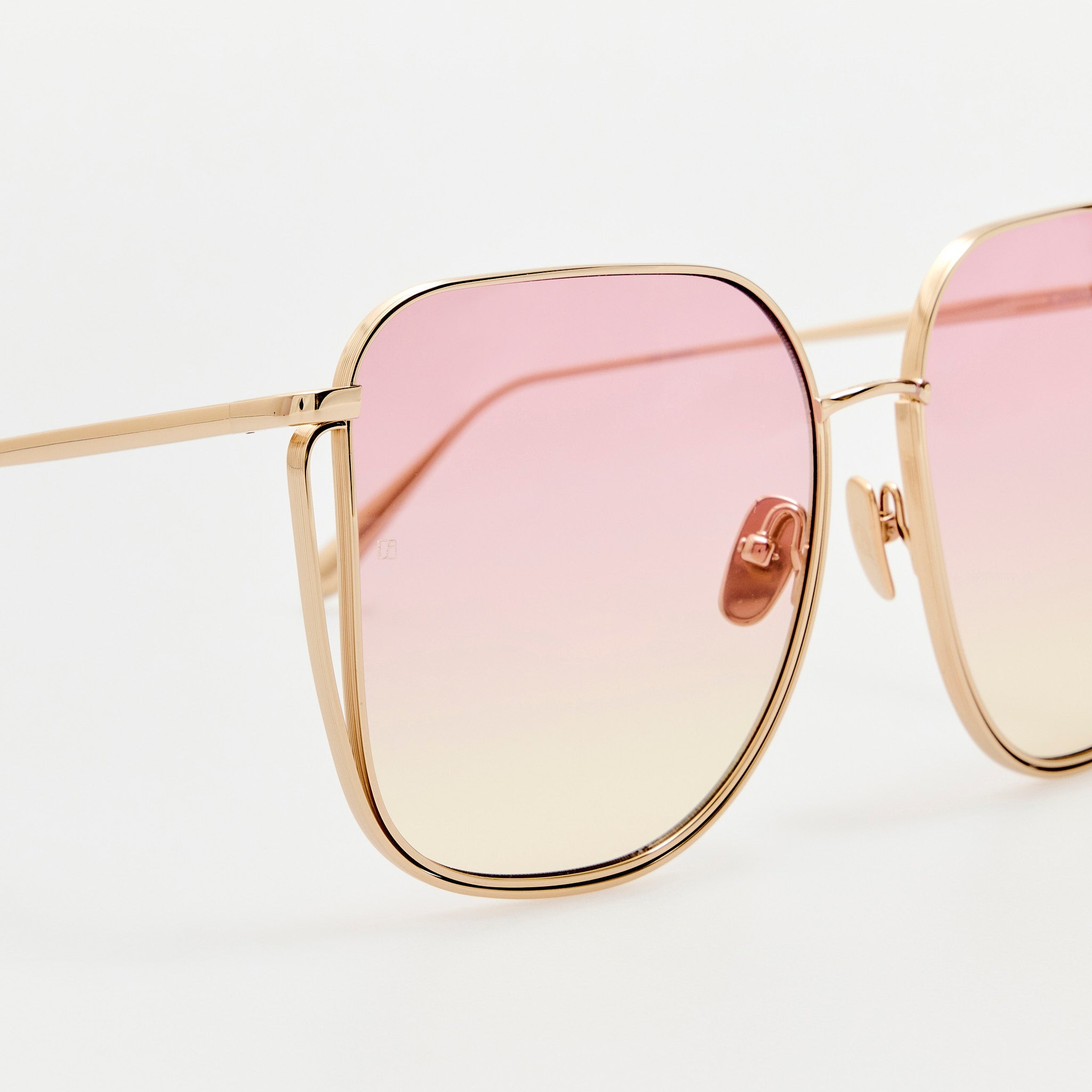 Camry Sunglasses in 22K Gold and Lilac - LINDA FARROW - Sunglasses - 