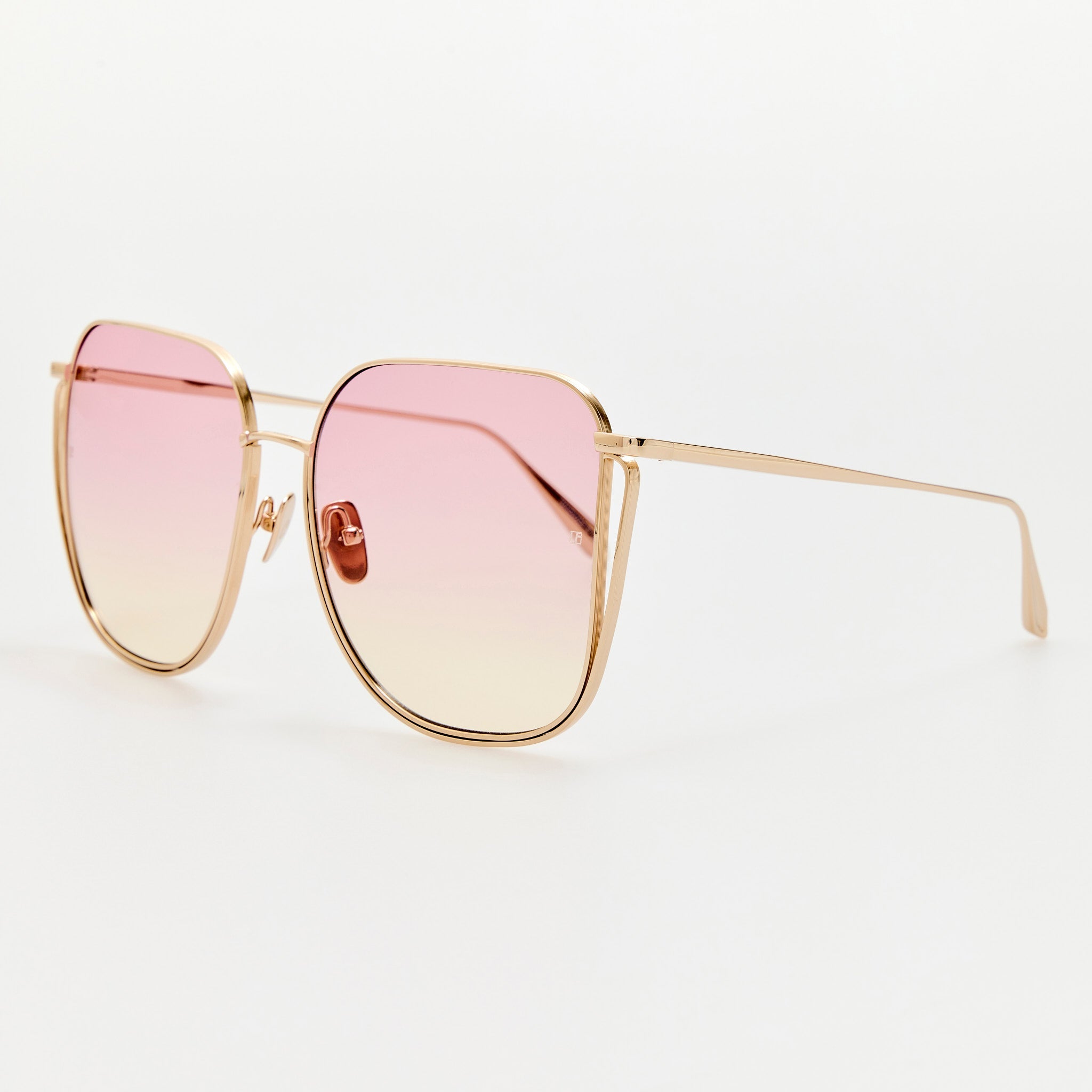 Camry Sunglasses in 22K Gold and Lilac - LINDA FARROW - Sunglasses - 