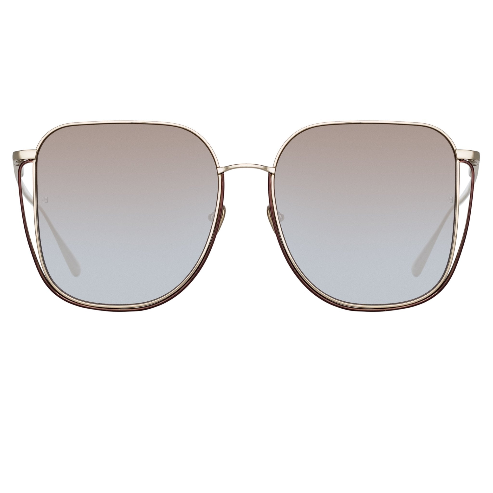 Camry Sunglasses in 22K Light Gold - LINDA FARROW - Sunglasses - 