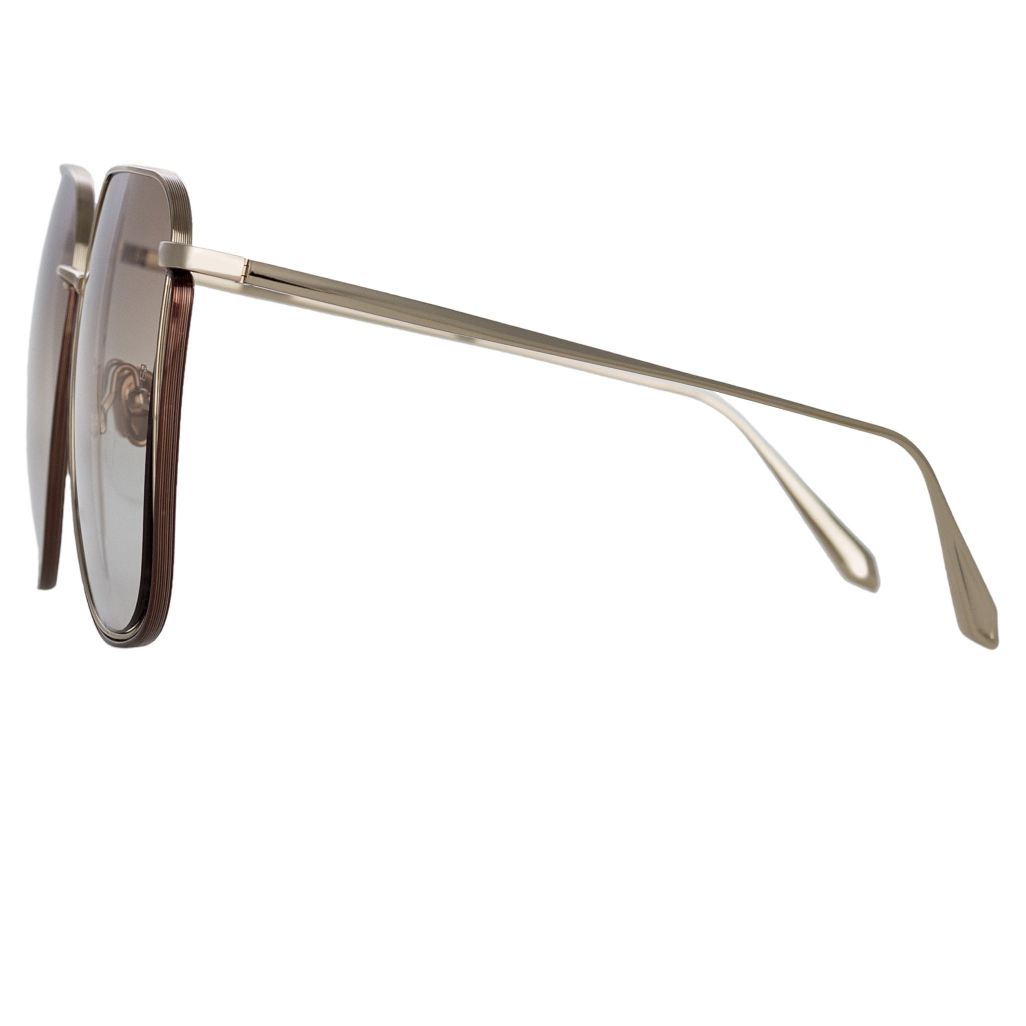 Camry Sunglasses in 22K Light Gold - LINDA FARROW - Sunglasses - 