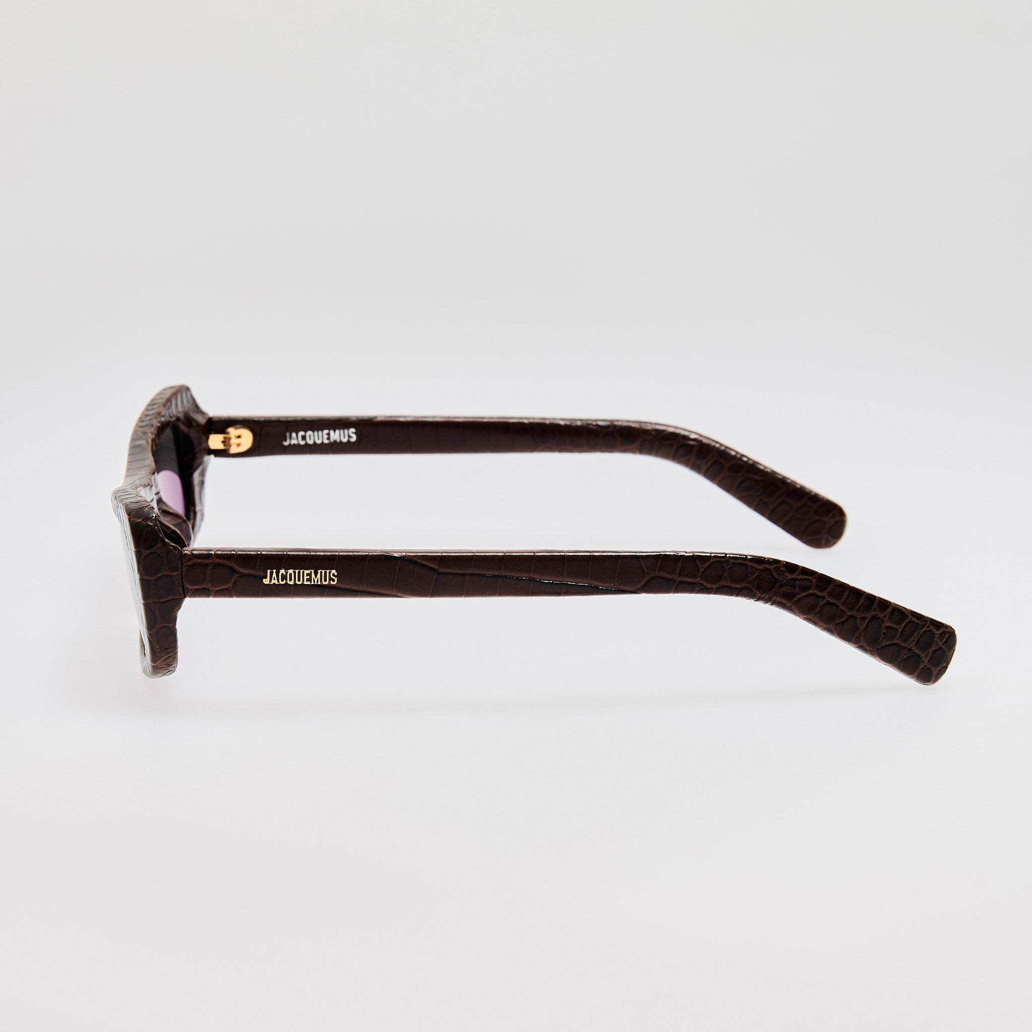 Capri Sunglasses in Brown Crocodile - LINDA FARROW - Sunglasses - 
