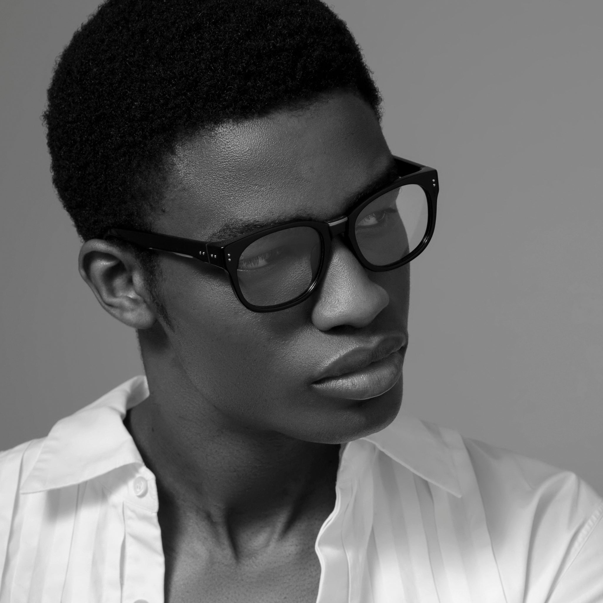 Cedric Optical Frames in Matt Black Nickel - LINDA FARROW - Optical Frame - 