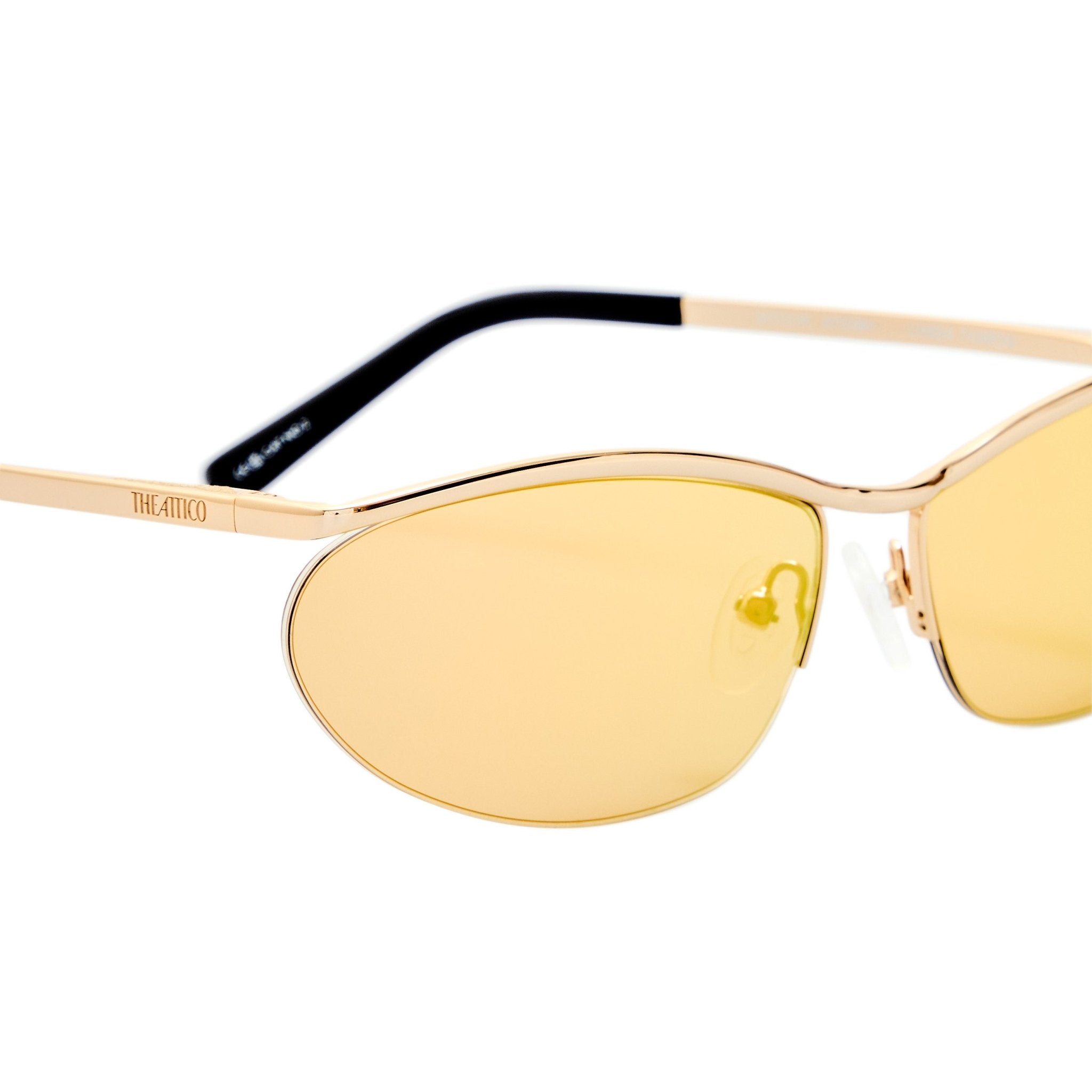 Charlotte Sunglasses in Yellow Gold - LINDA FARROW-Sunglasses-