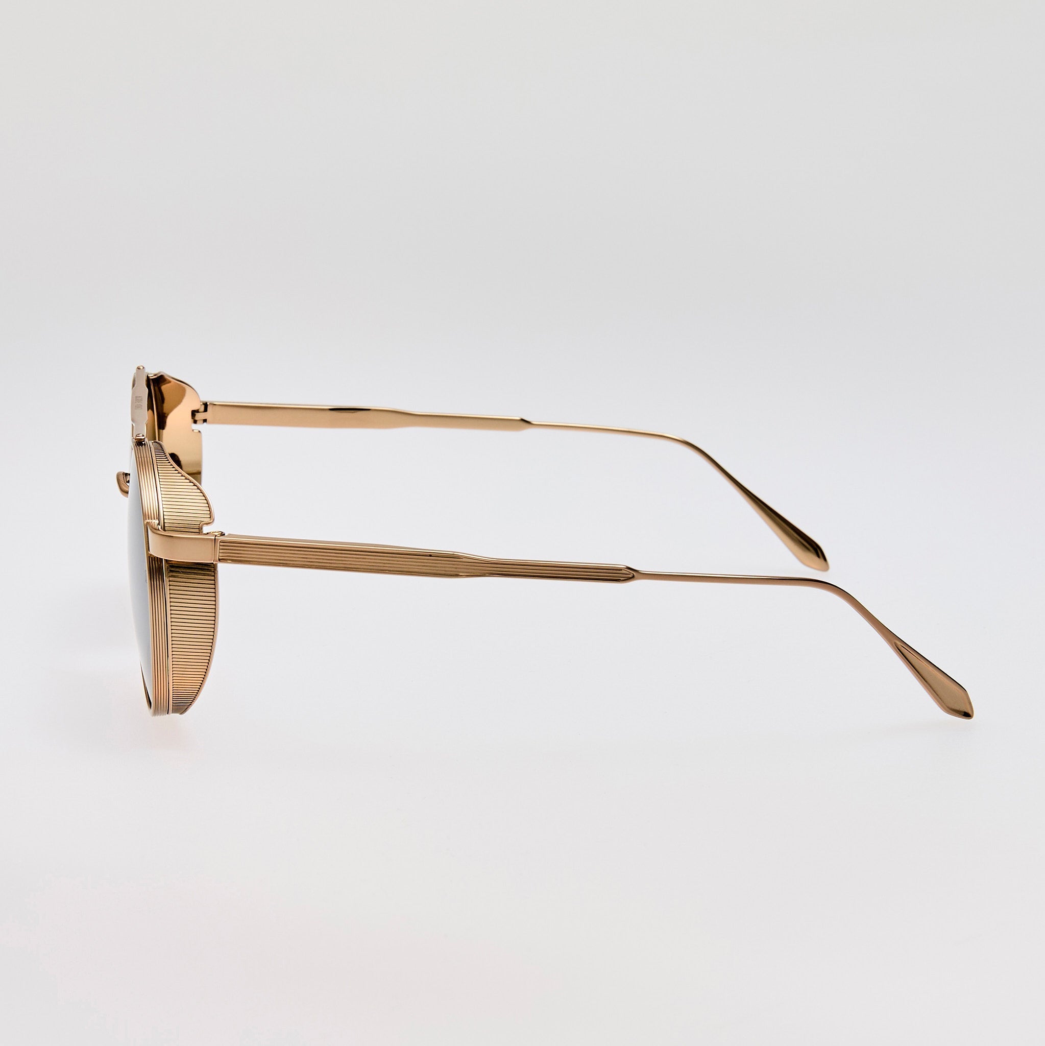 Conor Sunglasses in Green and 22K Gold - LINDA FARROW - Sunglasses - 
