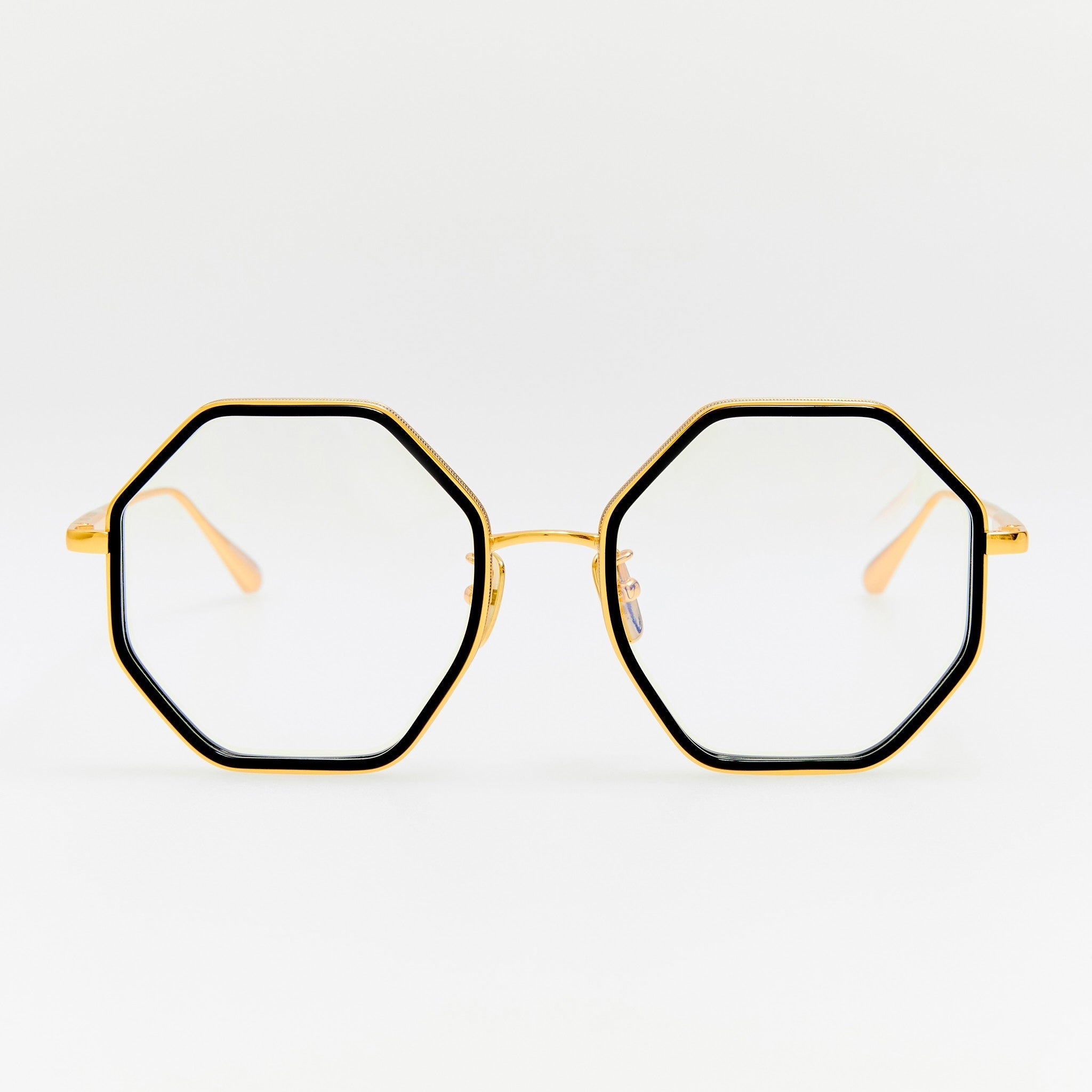Coraline Optical in 22K Gold and Black - LINDA FARROW - Optical Frame - 