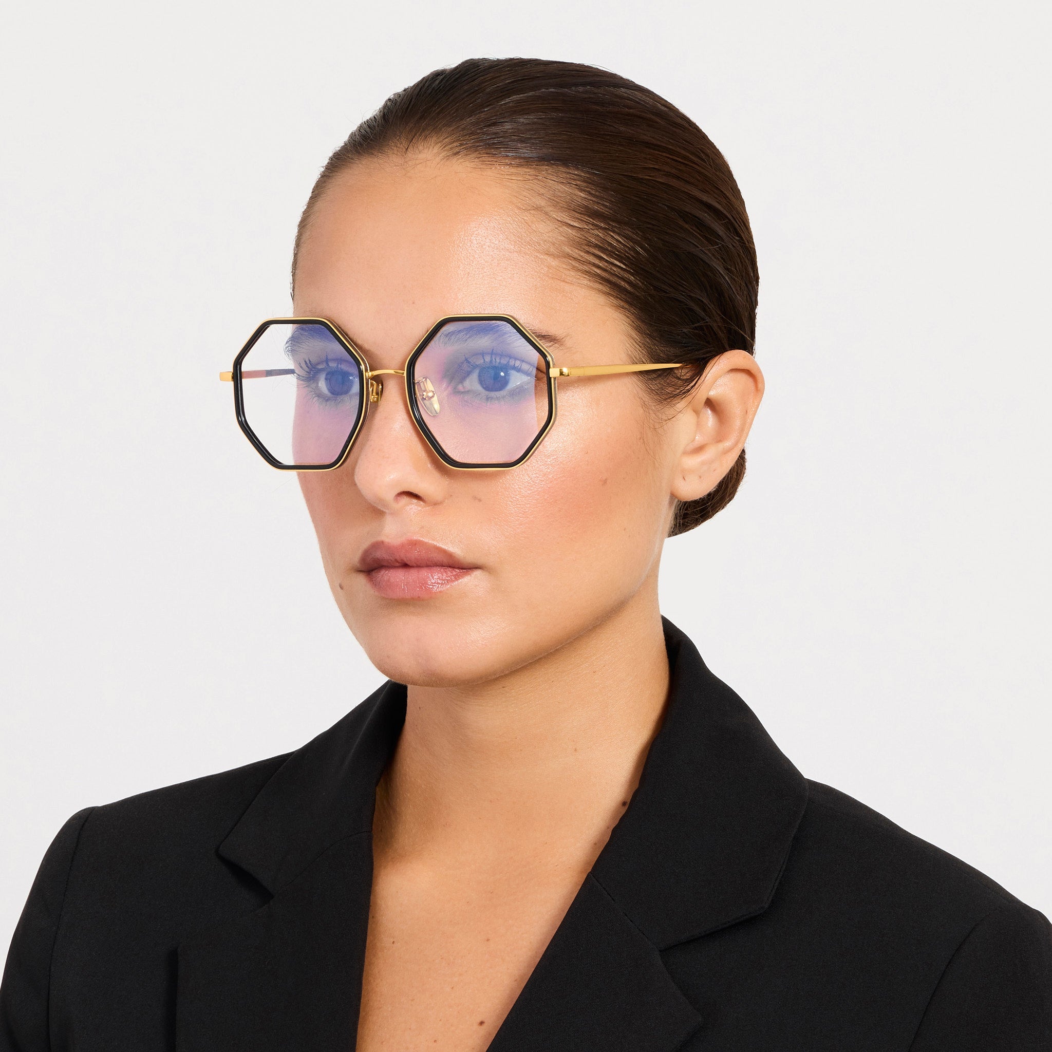 Coraline Optical in 22K Gold and Black - LINDA FARROW - Optical Frame - 