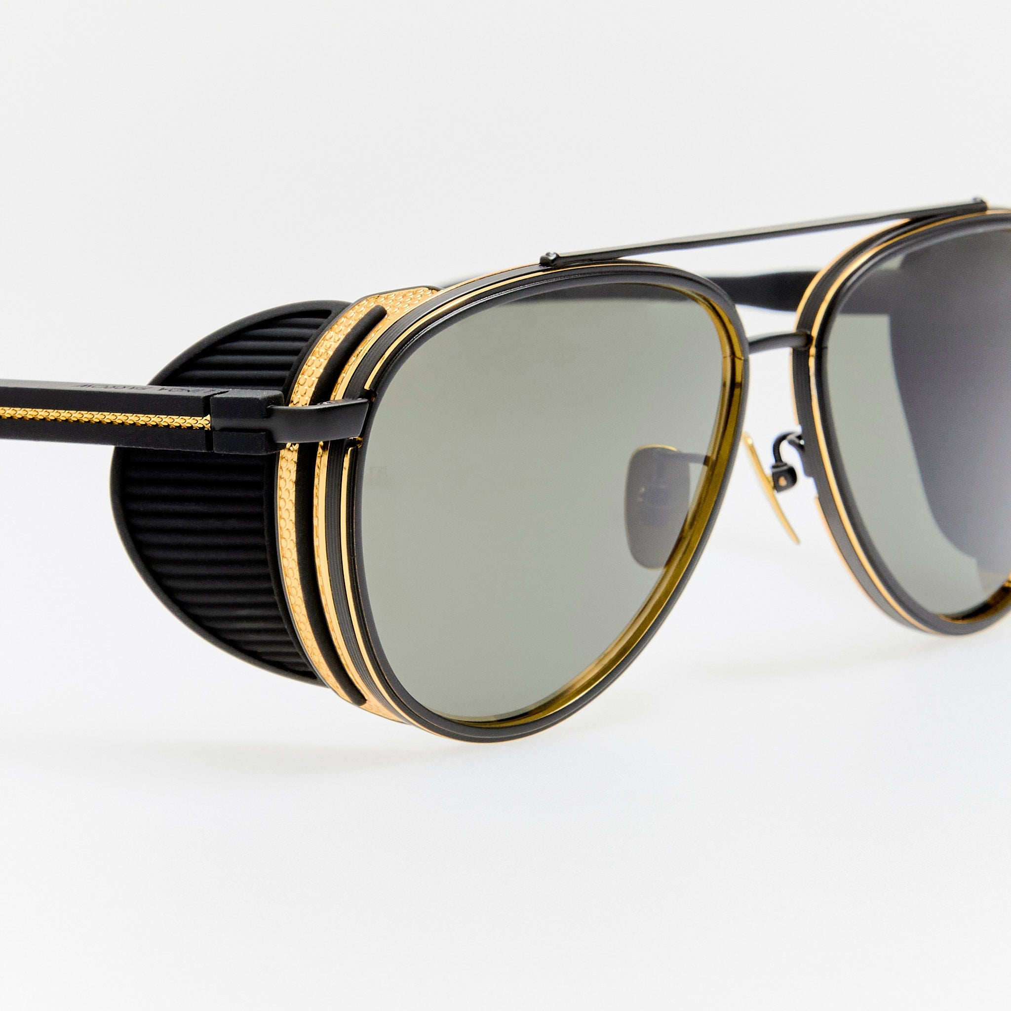 Cortes Explorer Sunglasses in Matt Nickel and 22K Gold - LINDA FARROW-Sunglasses-