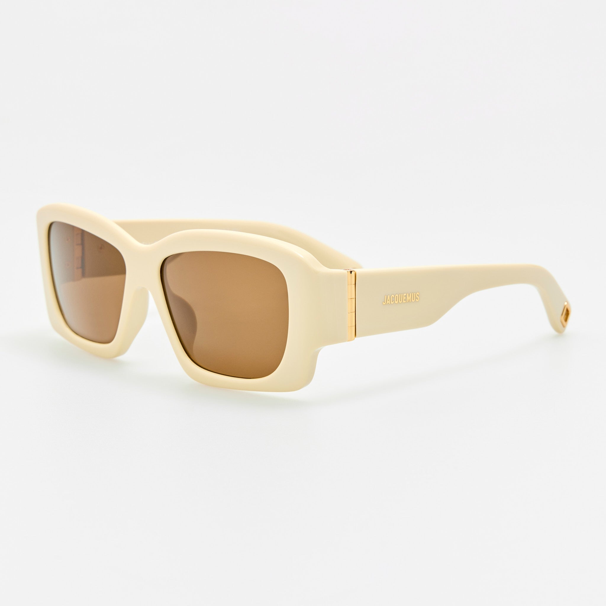 Croisiere Rectangular Sunglasses in Sand - LINDA FARROW-Sunglasses-