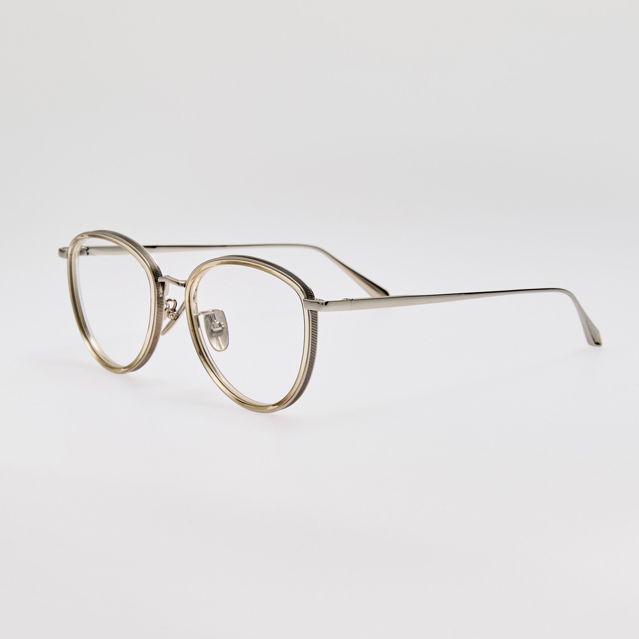 Dahlia Optical in 22K White Gold and Truffle - LINDA FARROW - Optical Frame - 