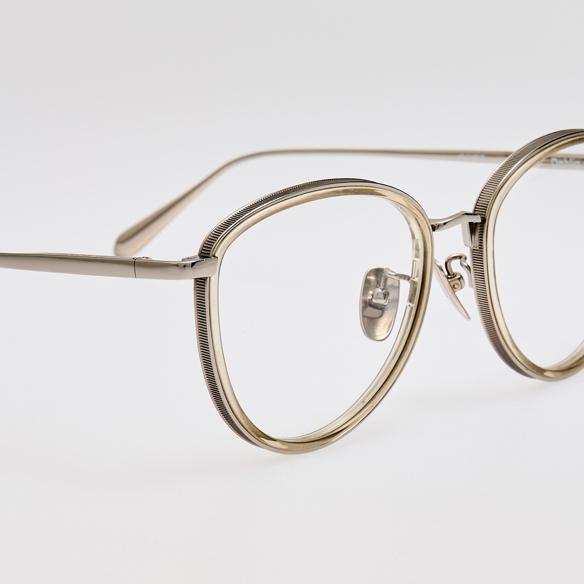 Dahlia Optical in 22K White Gold and Truffle - LINDA FARROW - Optical Frame - 