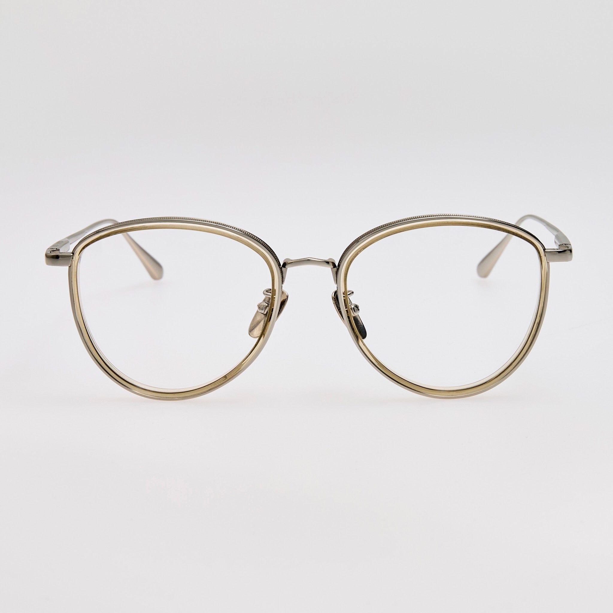 Dahlia Optical in 22K White Gold and Truffle - LINDA FARROW - Optical Frame - 
